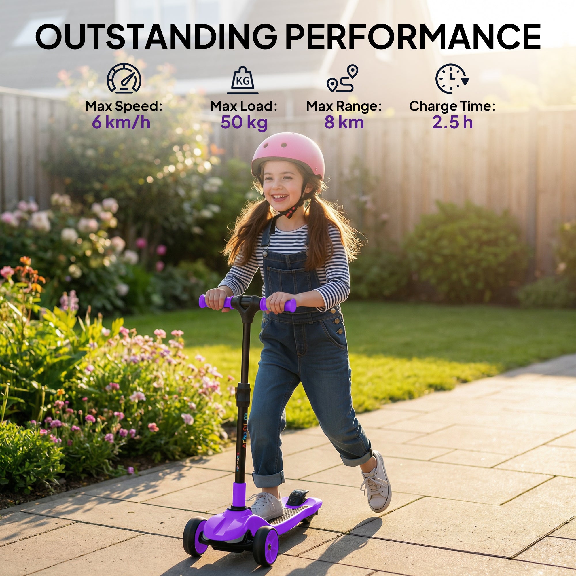 AIYAPLAY 3-Wheel Kids Electric Scooter