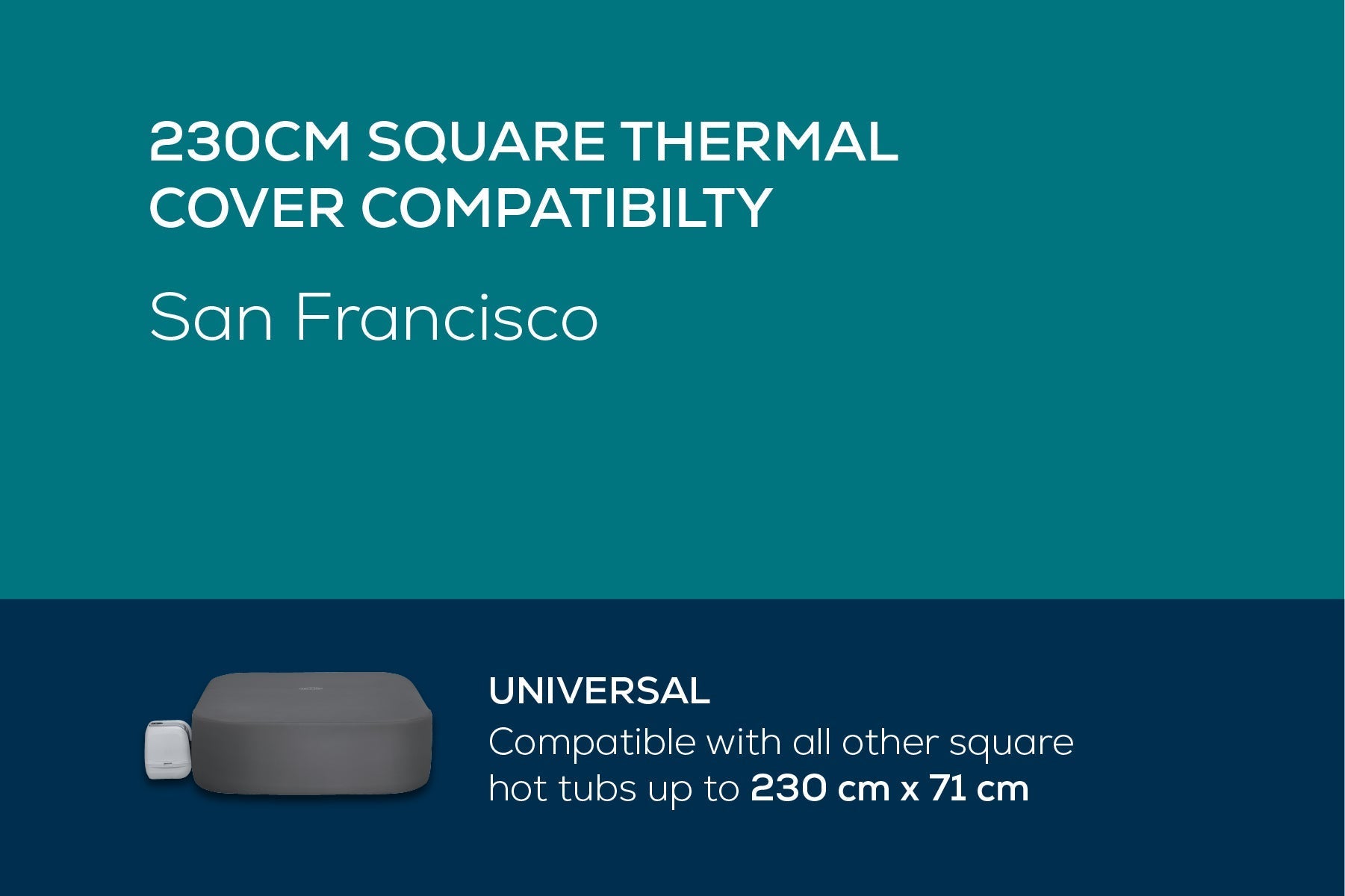 Lay-Z-Spa 90.5" x 90.5" x 28"/2.30m x 2.30m x 71cm Thermal Cover Square