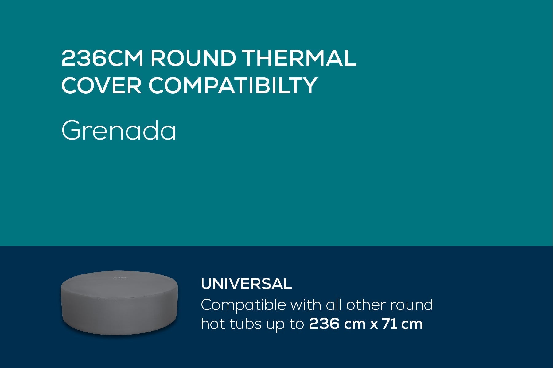 Grenada 236cm round thermal cover compatibility guide