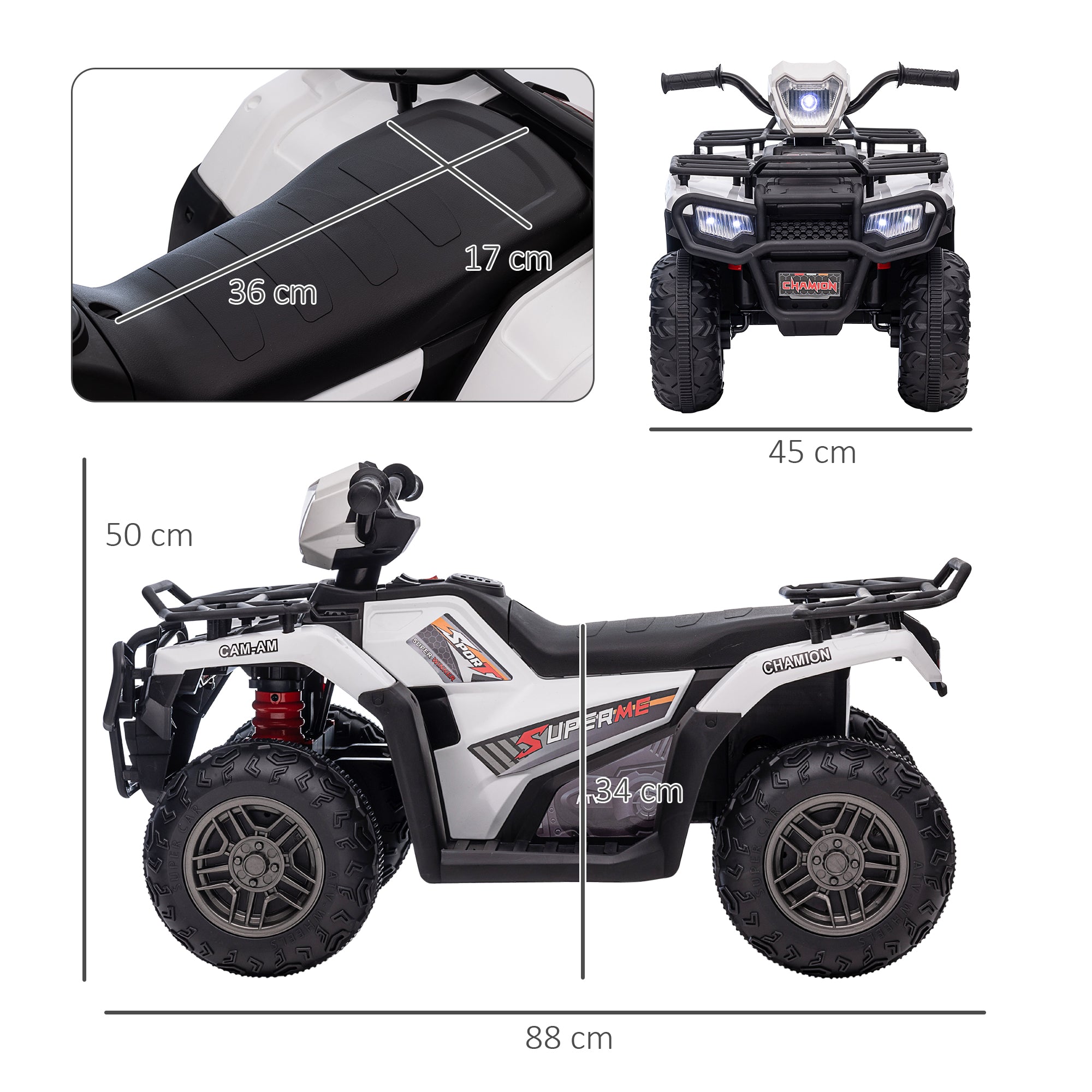 HOMCOM 12V Kids Electric Quad Bike - Green