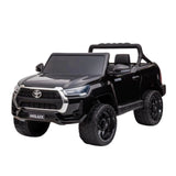 Licensed Toyota Hilux 12V Two-Seater Ride-On Pickup - Black