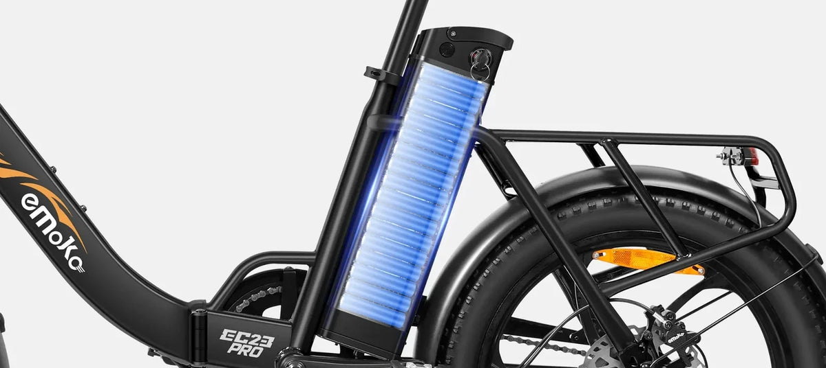 Emoko EC23 Pro Electric Bike battery detail