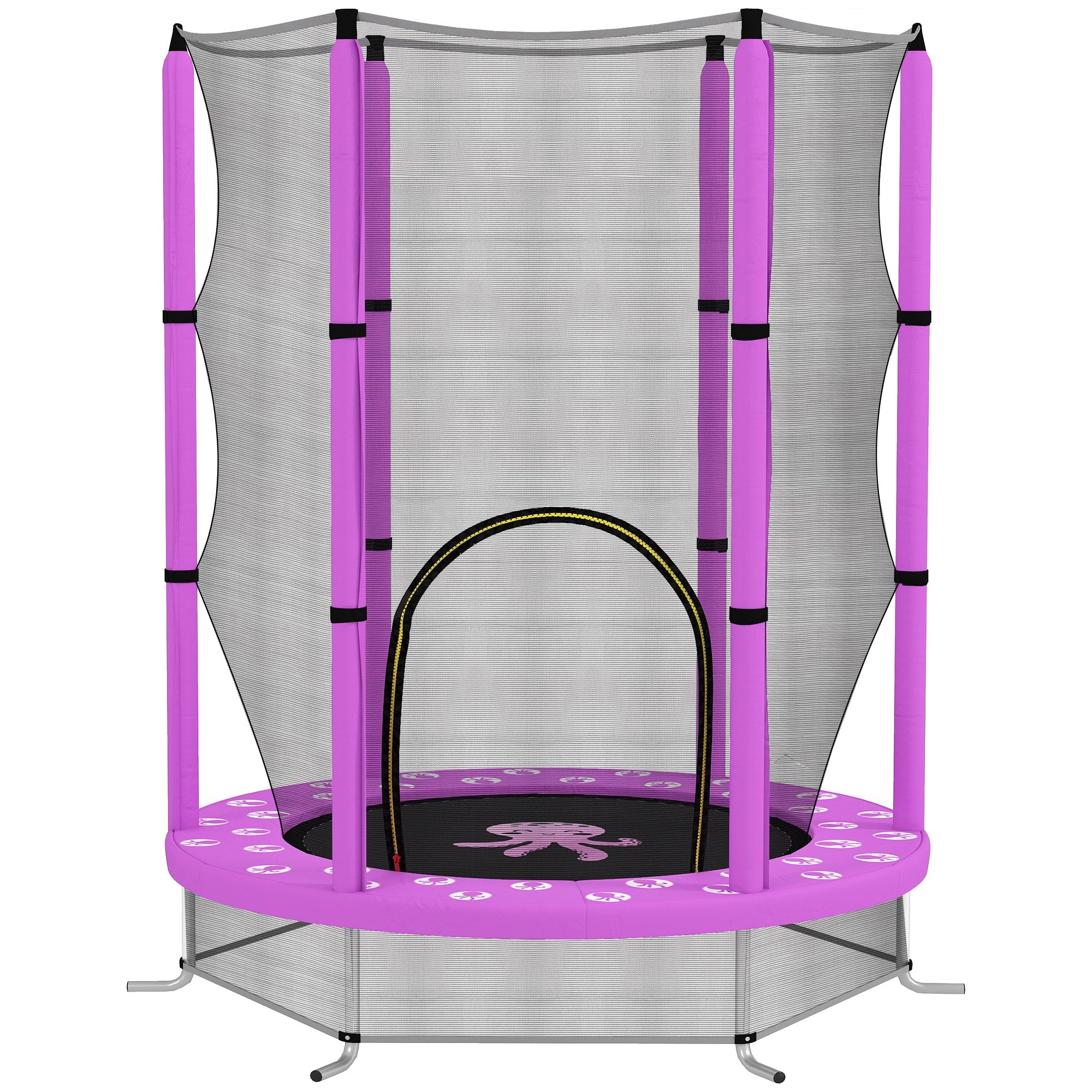 AIYAPLAY 4.6ft Toddler Trampoline w/ Safety Enclosure Net, for Indoor Outdoor Use, Ages 3-6 Years 1
