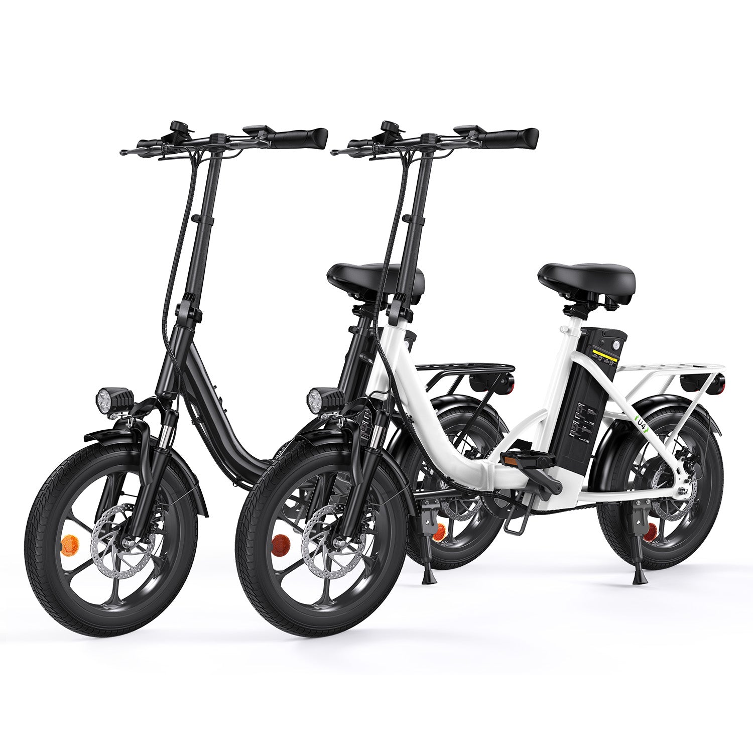 iScooter U4 Low Step Through Foldable Electric Bike - U4 Black + U4 White