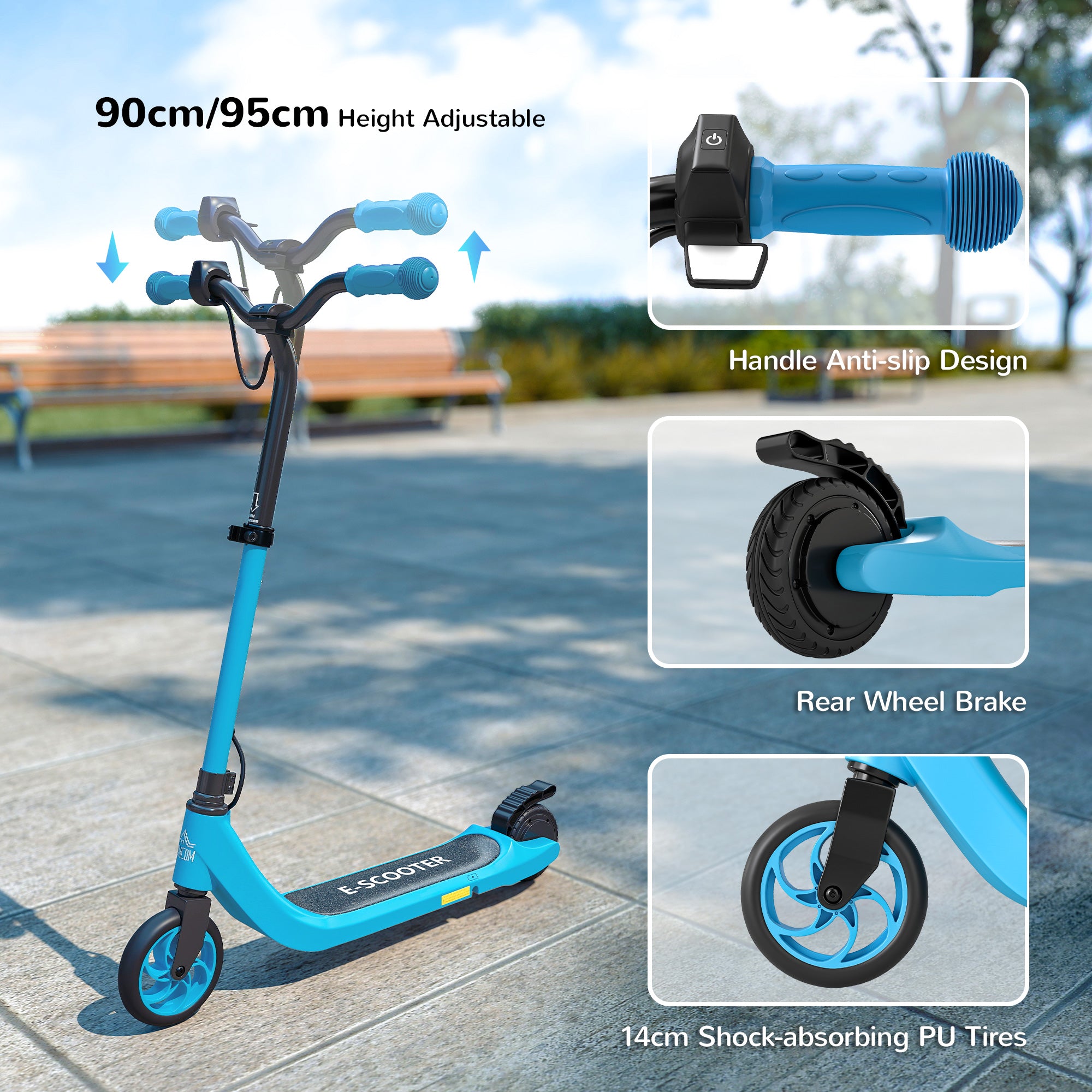 HOMCOM Kids Electric Scooter Adjustable Height