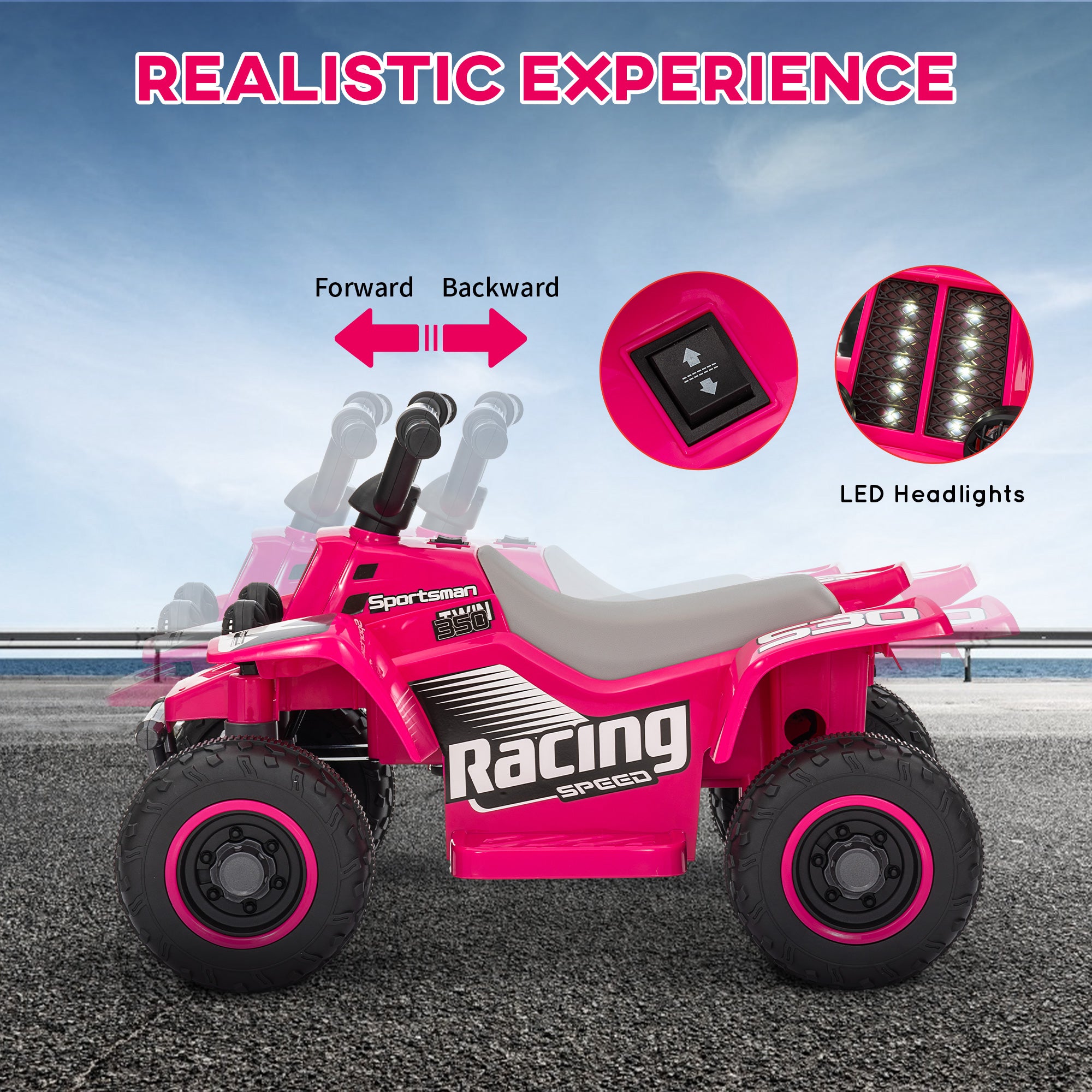 AIYAPLAY 6V Toddler Electric Quad Bike - Black