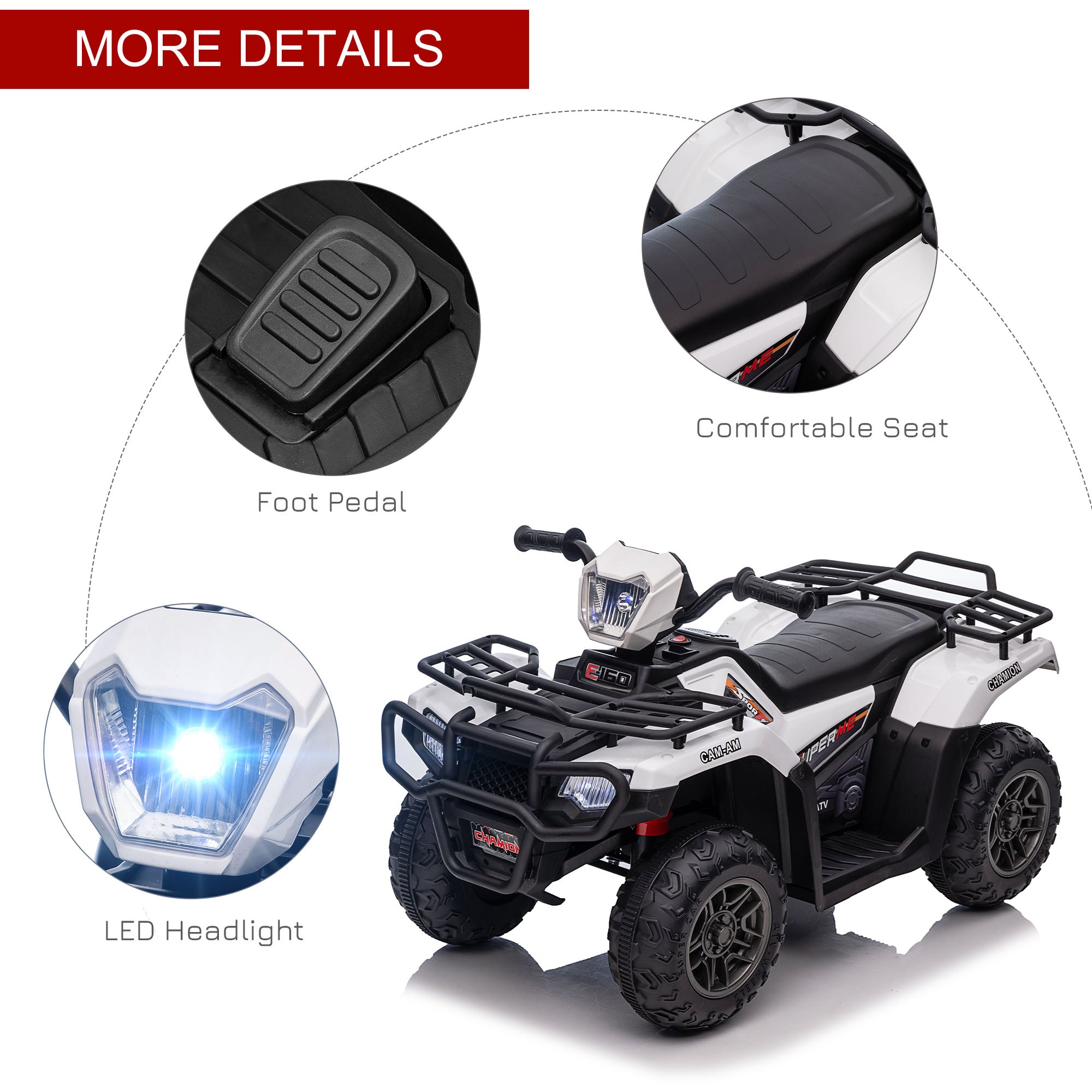 HOMCOM 12V Kids Electric Quad Bike - Green