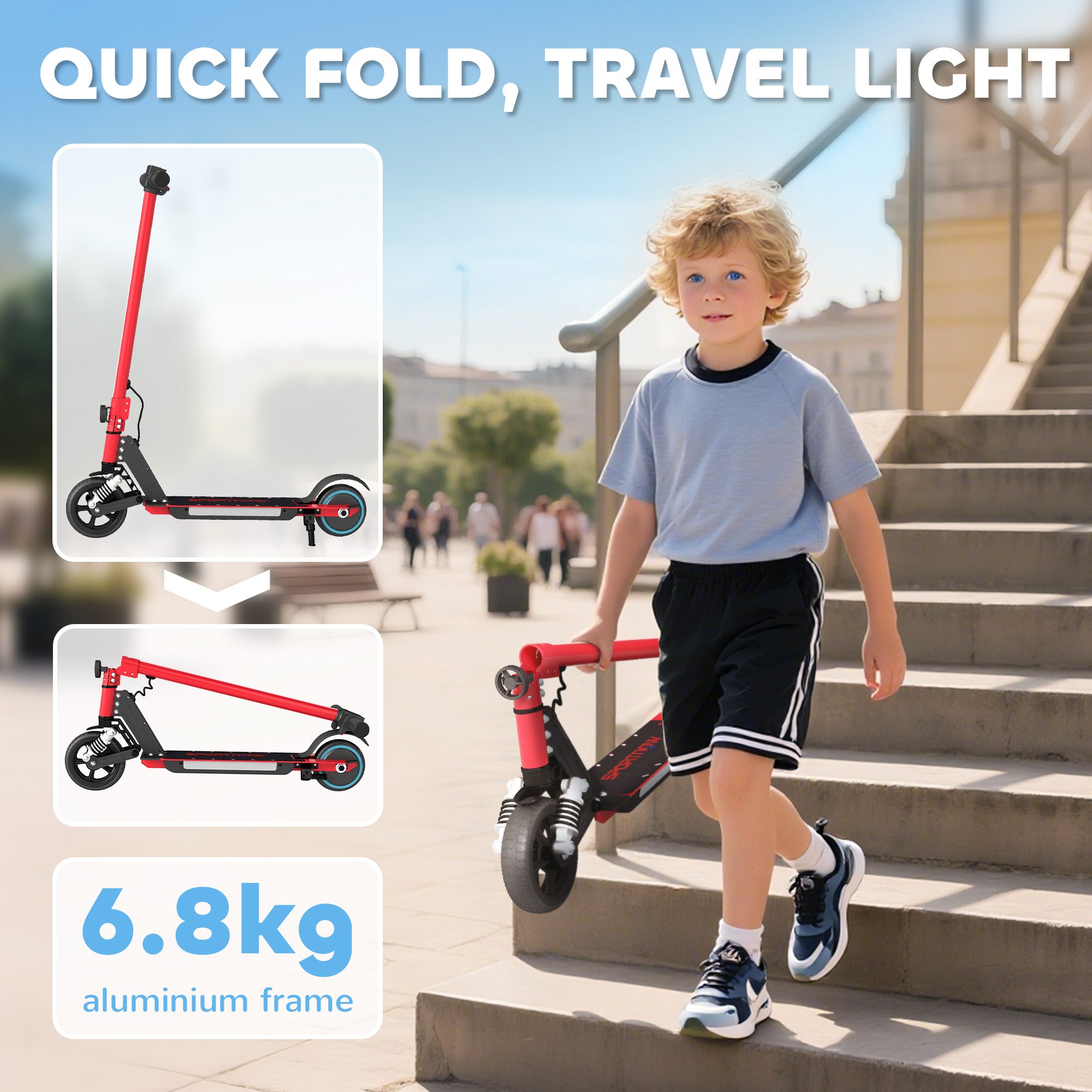 SPORTNOW Kids Electric Scooter with Suspension