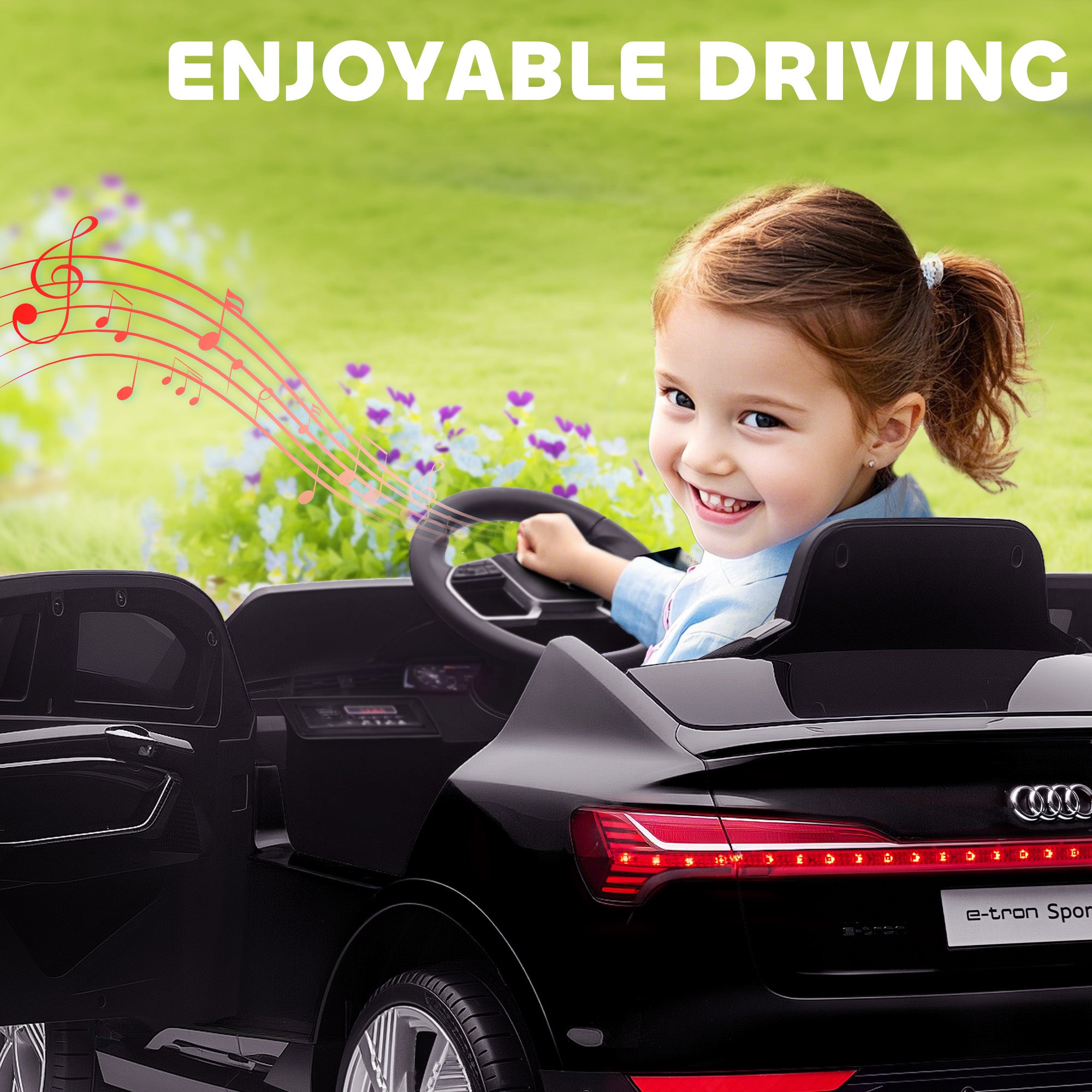 HOMCOM Audi E-tron / 12V Kids Car - Black