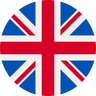 A circular icon of the Union Jack, the national flag of the United Kingdom, featuring red, white, and blue colors with intersecting crosses and diagonals.