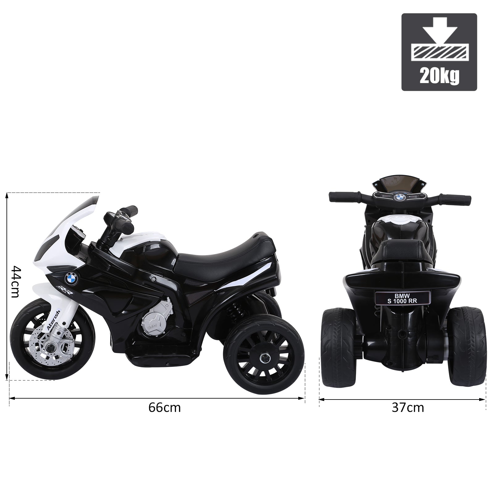HOMCOM BMW 6V Kids Electric Motorbike - Black