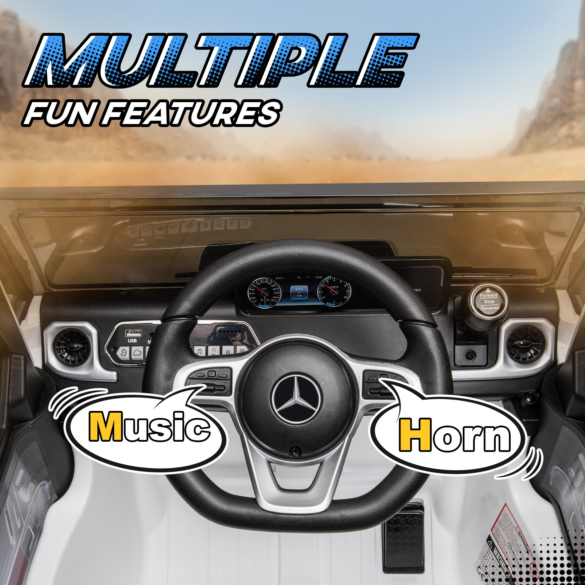 HOMCOM Mercedes-Benz G500 12V Kids Ride-On Car - White