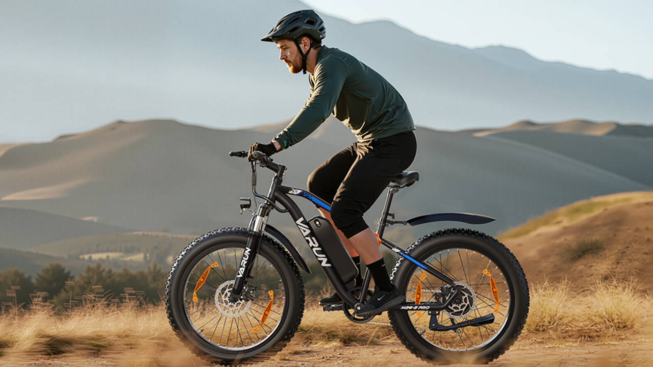 VARUN M26-2 PRO fat tyre electric bike lifestyle riding image