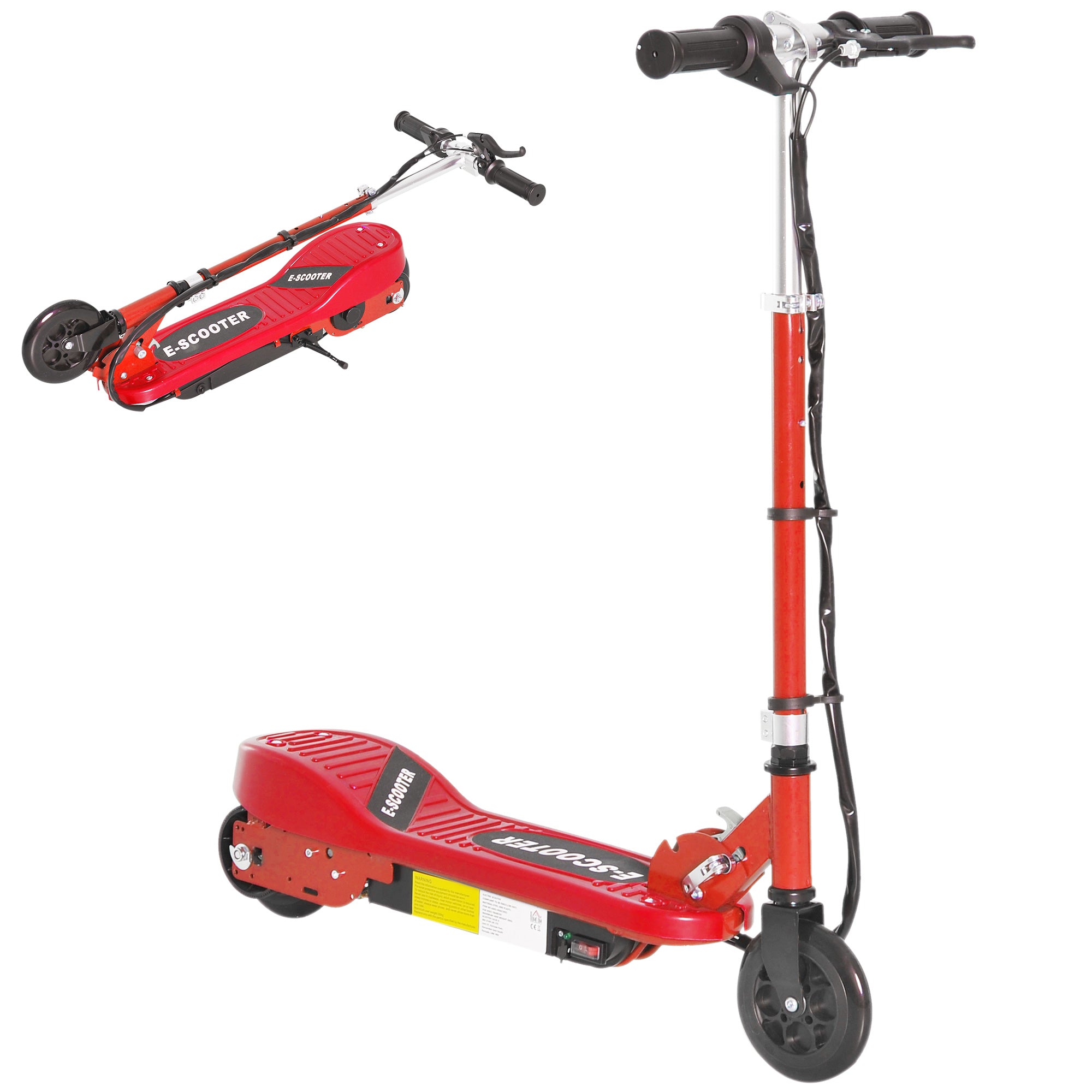 HOMCOM Folding Kids Electric Scooter - Red