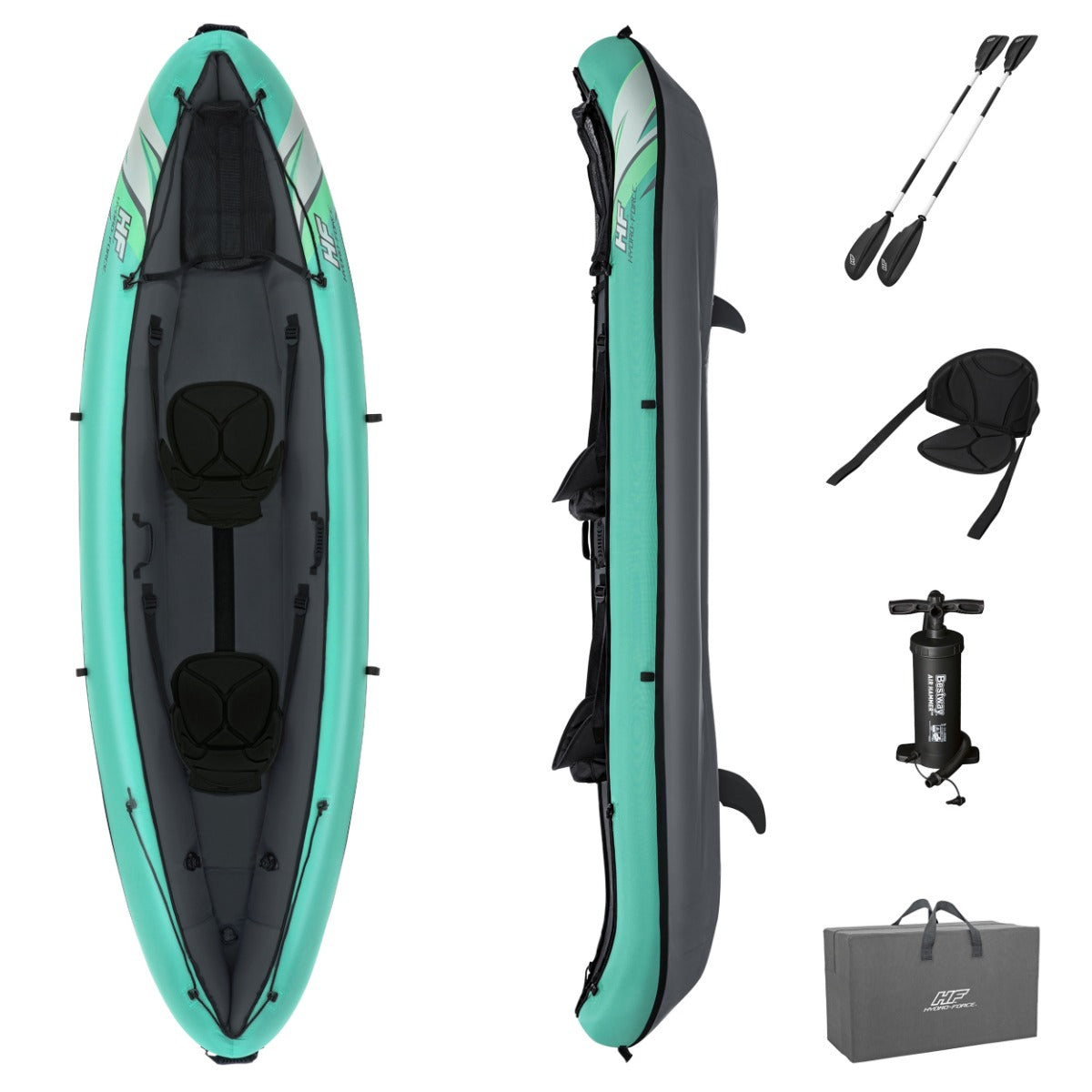 Bestway Hydro-Force Ventura Elite X2 2 Person Inflatable Kayak Set - product detail image