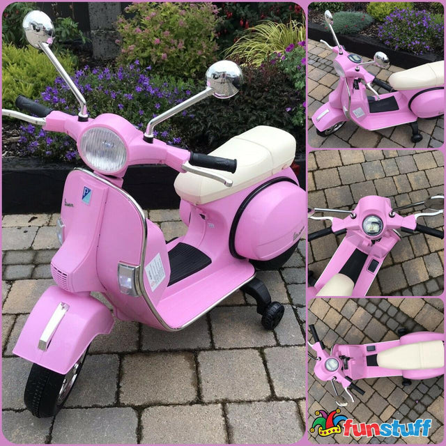 12V Vespa Ride-On Scooter - Pink