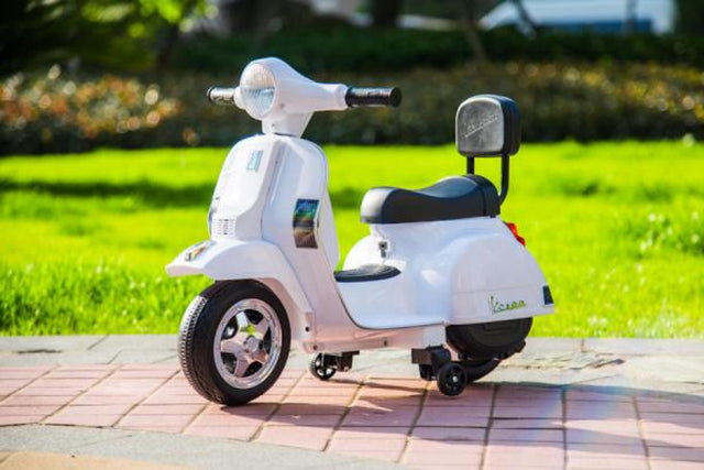 Licensed Vespa 6V Kids Electric Ride-On Scooter - White