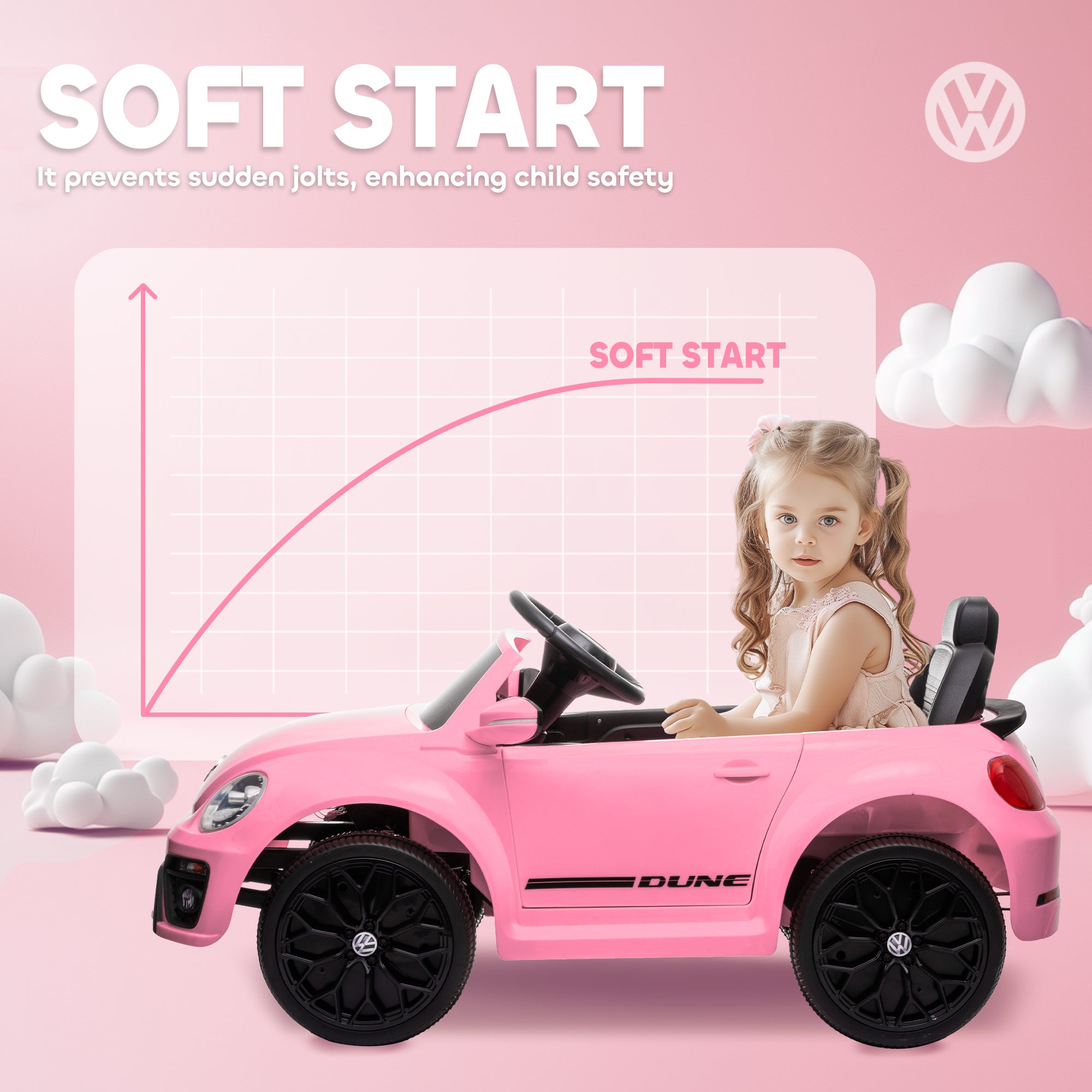 AIYAPLAY Volkswagen Beetle 12V Kids Ride-On Car