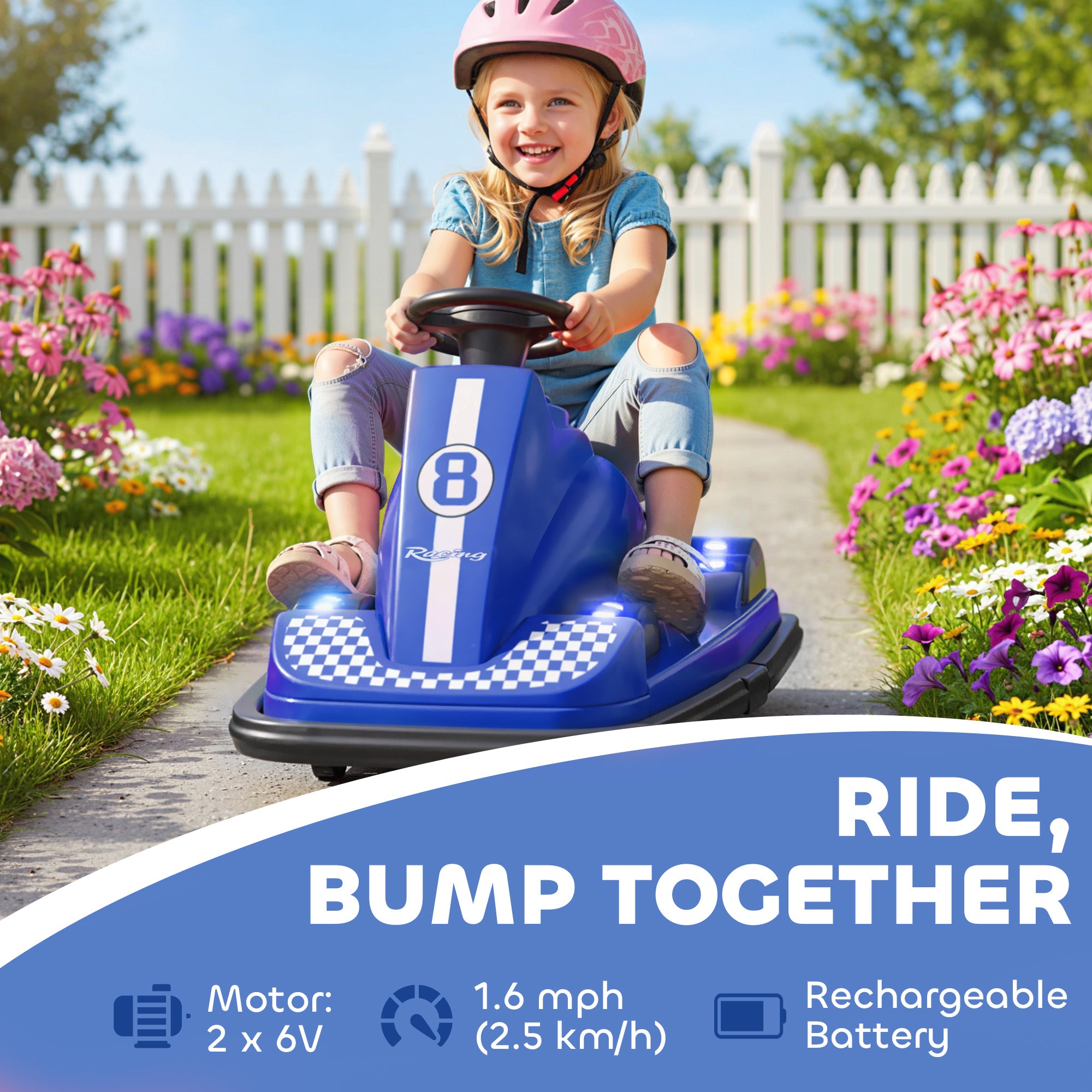 AIYAPLAY Kids 360° Bumper Car - Blue