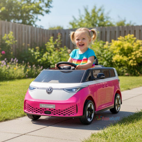 Licensed Volkswagen ID. Buzz 12V Electric Ride-On Car - Pink