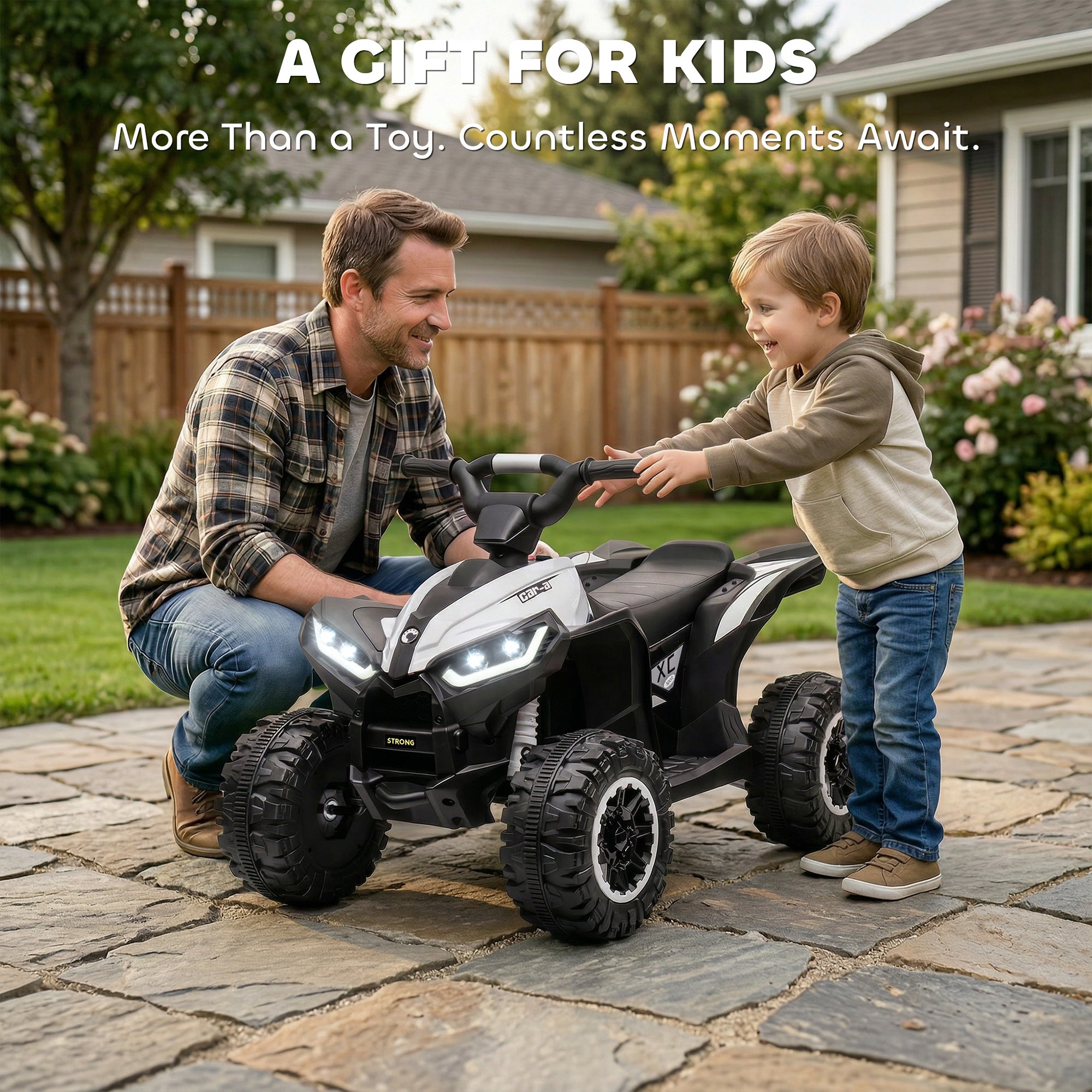 HOMCOM 12V Kids Electric Quad Bike - White