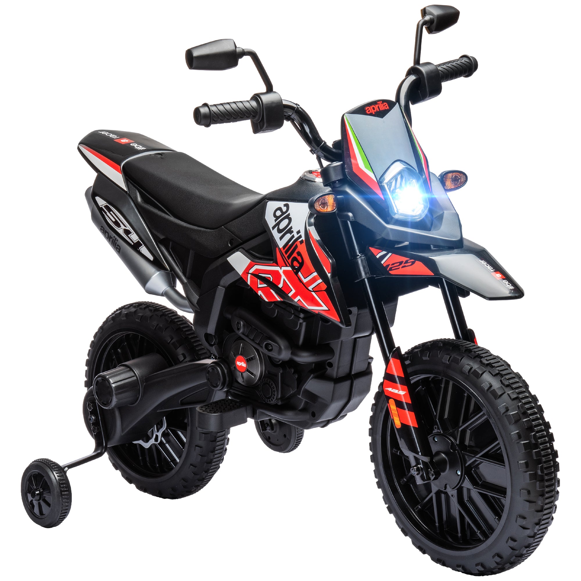 AIYAPLAY Aprilia 12V Kids Electric Motorbike - Red/Black