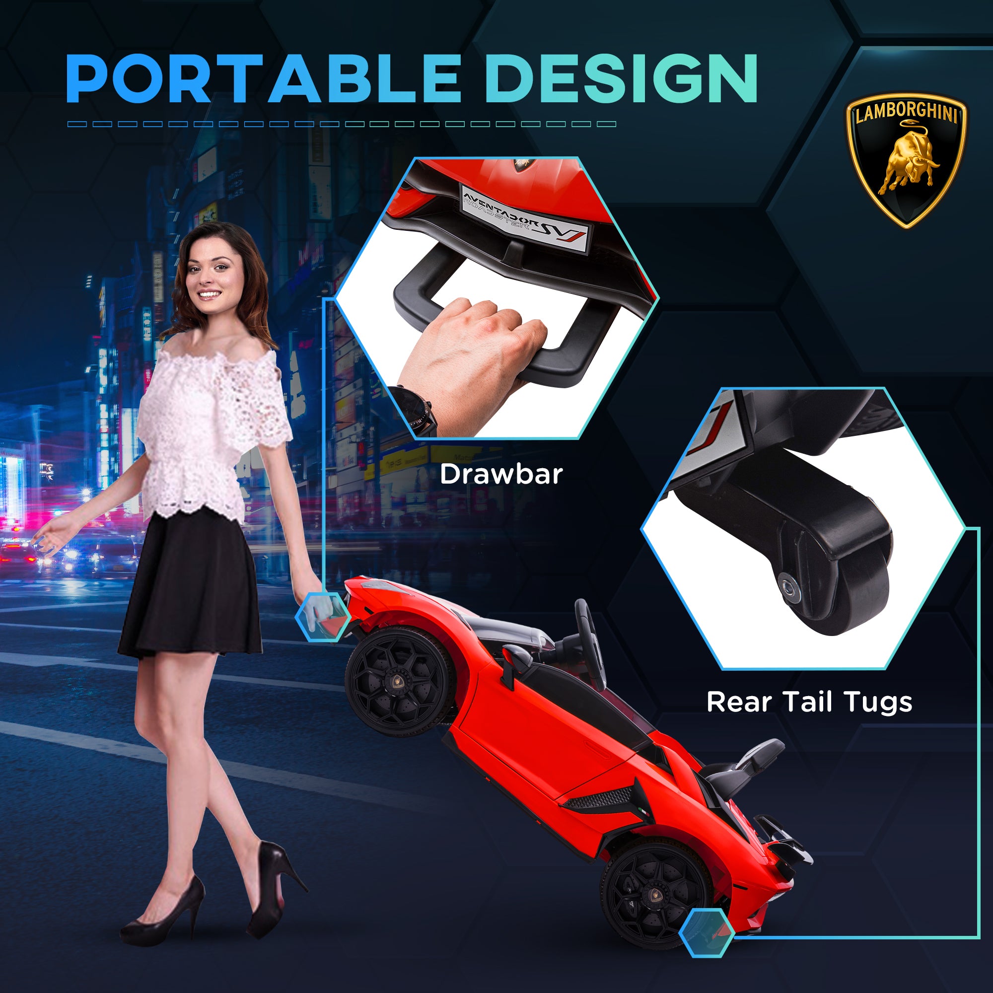 HOMCOM Lamborghini 12V Kids Ride-On Car
