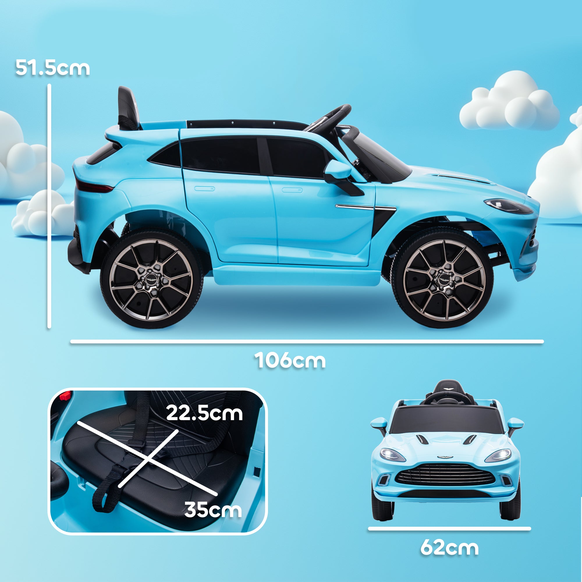 AIYAPLAY Aston Martin DBX 12V Kids Ride-On Car