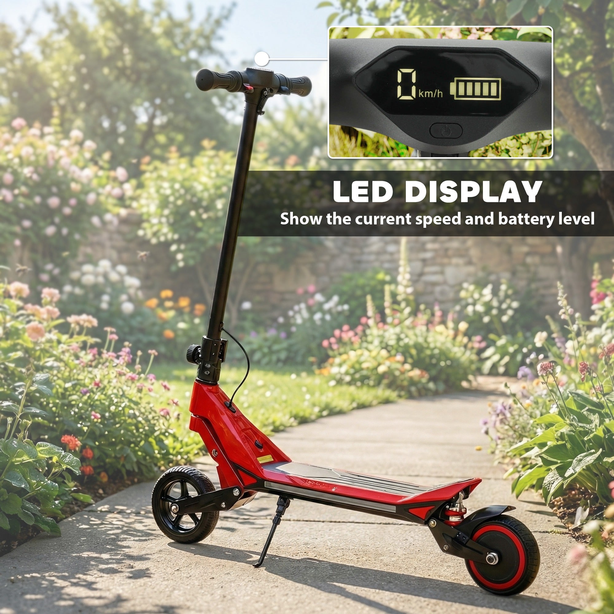 SPORTNOW Kids Foldable Electric Scooter with LED Display