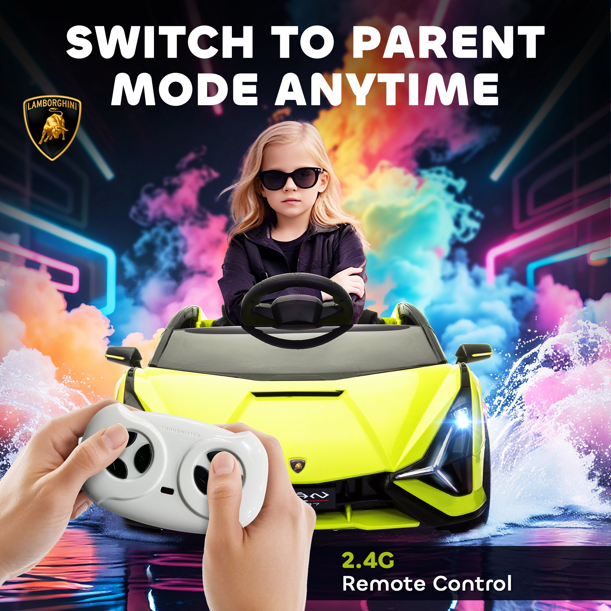 HOMCOM Lamborghini Sian 12V Kids Ride-On Car