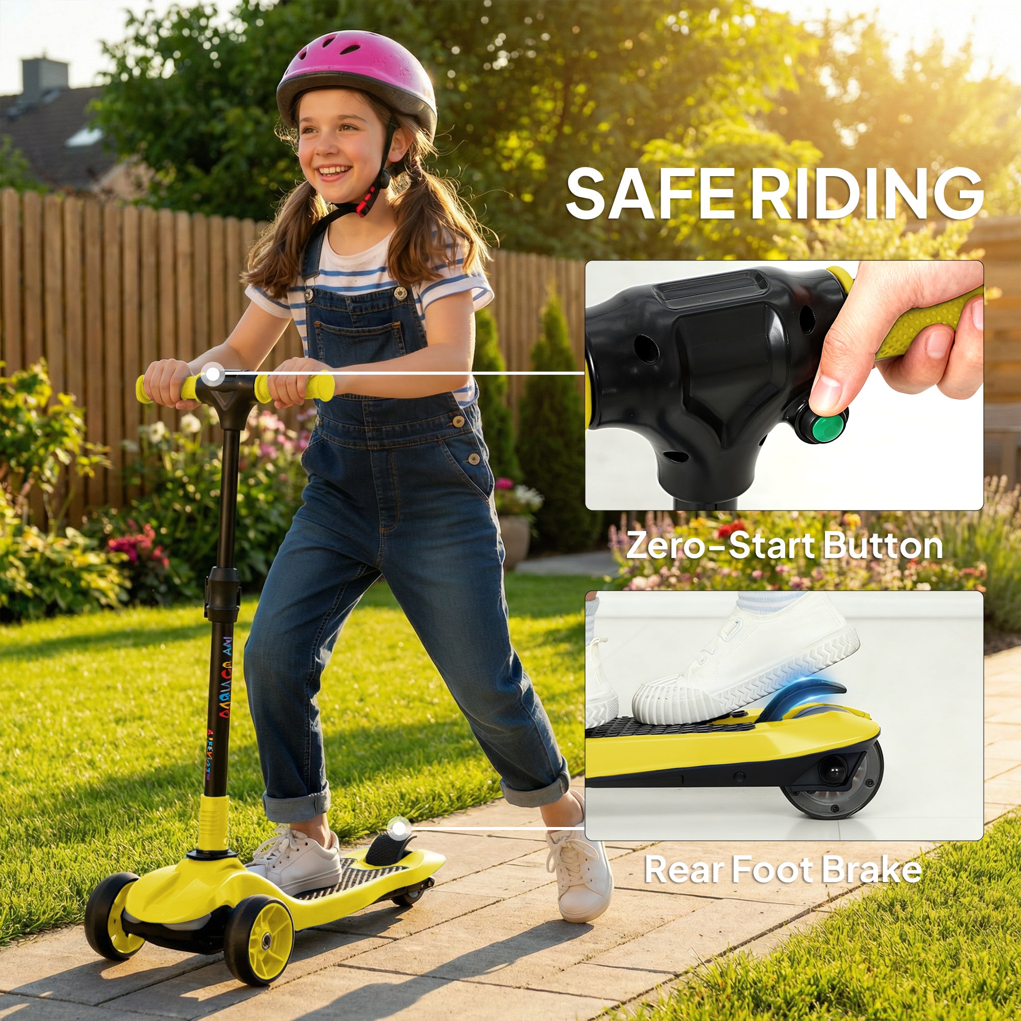 AIYAPLAY 3-Wheel Kids Electric Scooter
