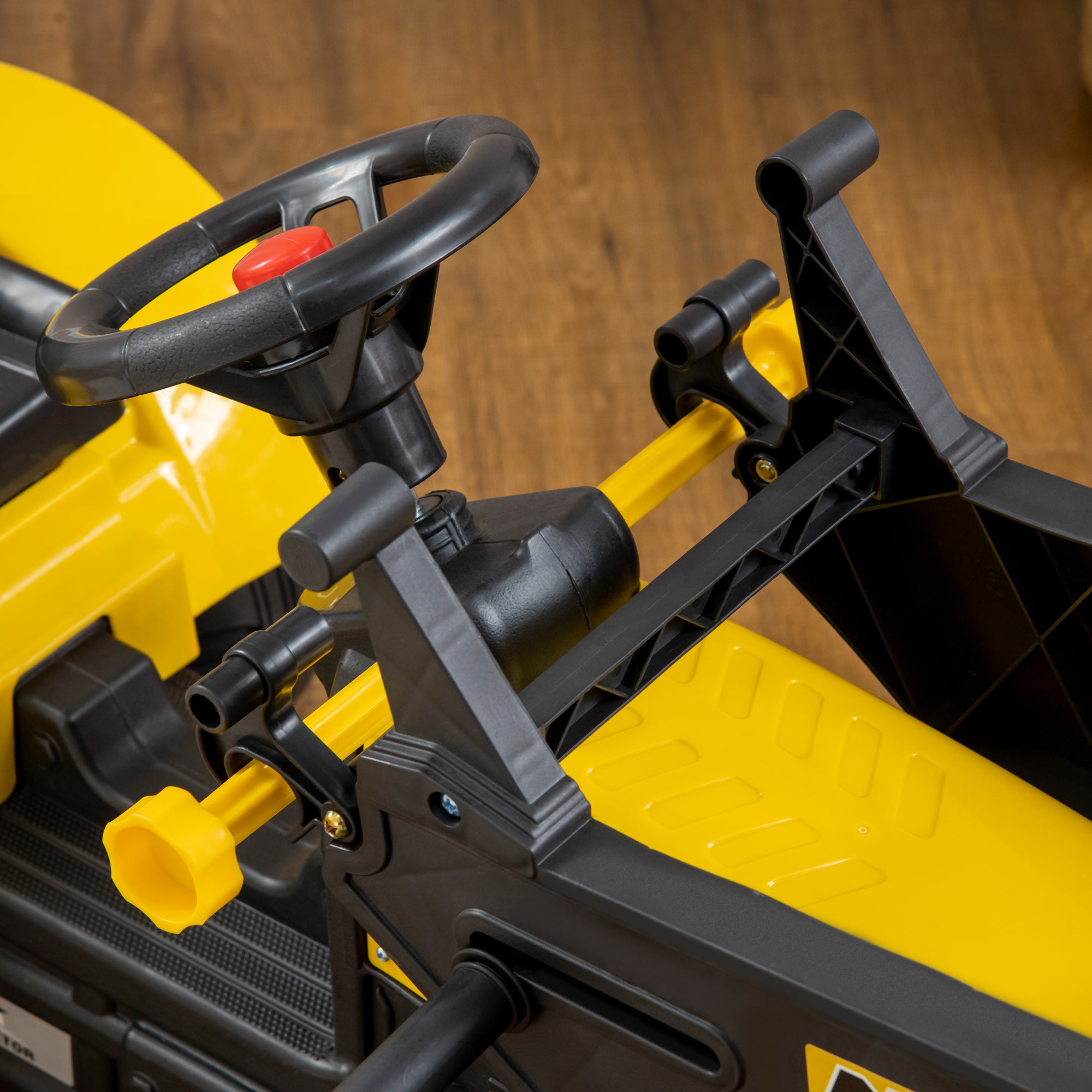 HOMCOM Kids Pedal Go Kart Excavator Yellow