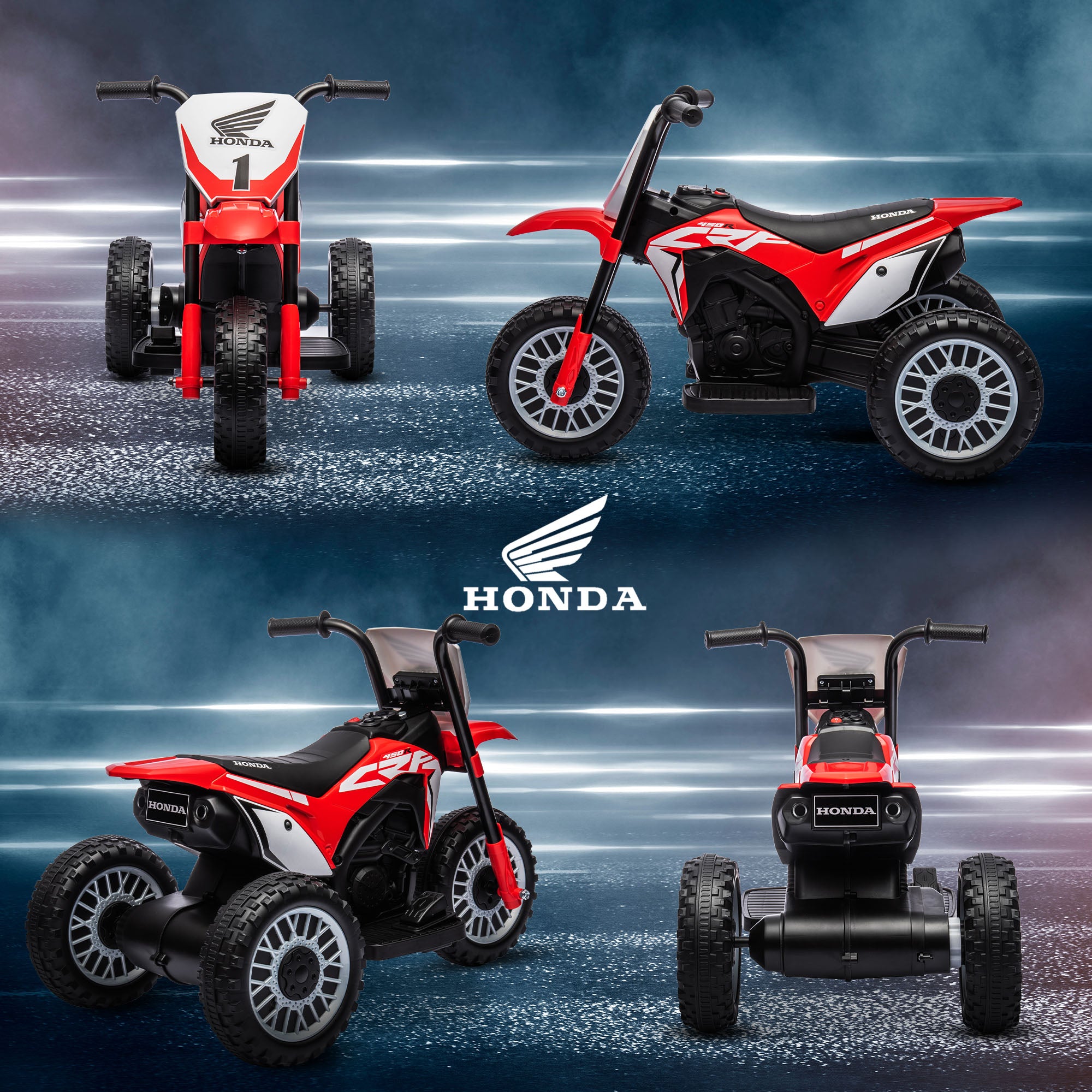 HOMCOM 6V Toddler Three-Wheel Motorbike - Red
