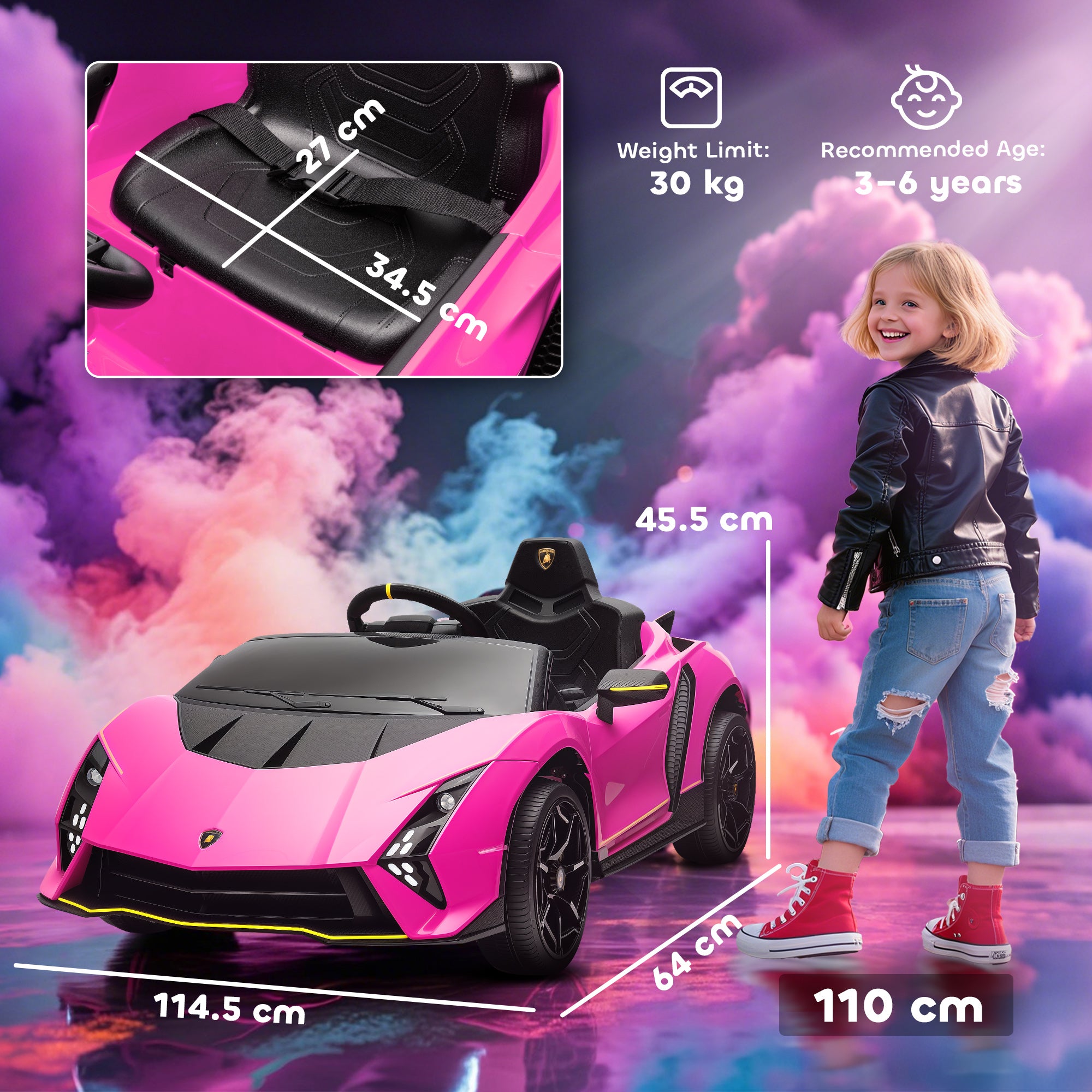 AIYAPLAY Lamborghini Autentica 12V Kids Ride-On Car