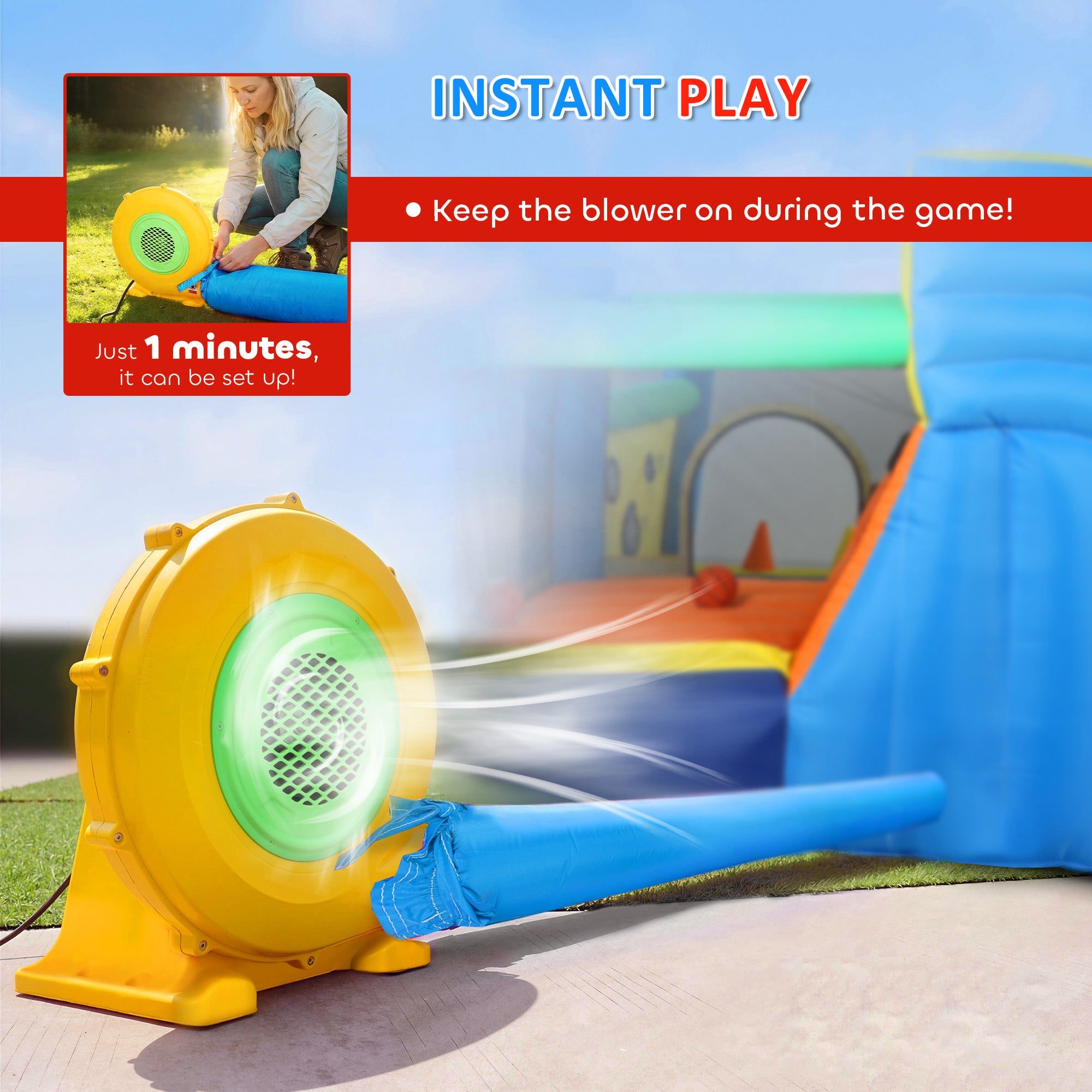 AIYAPLAY 8-in-1 Bounce House with Water Cannon