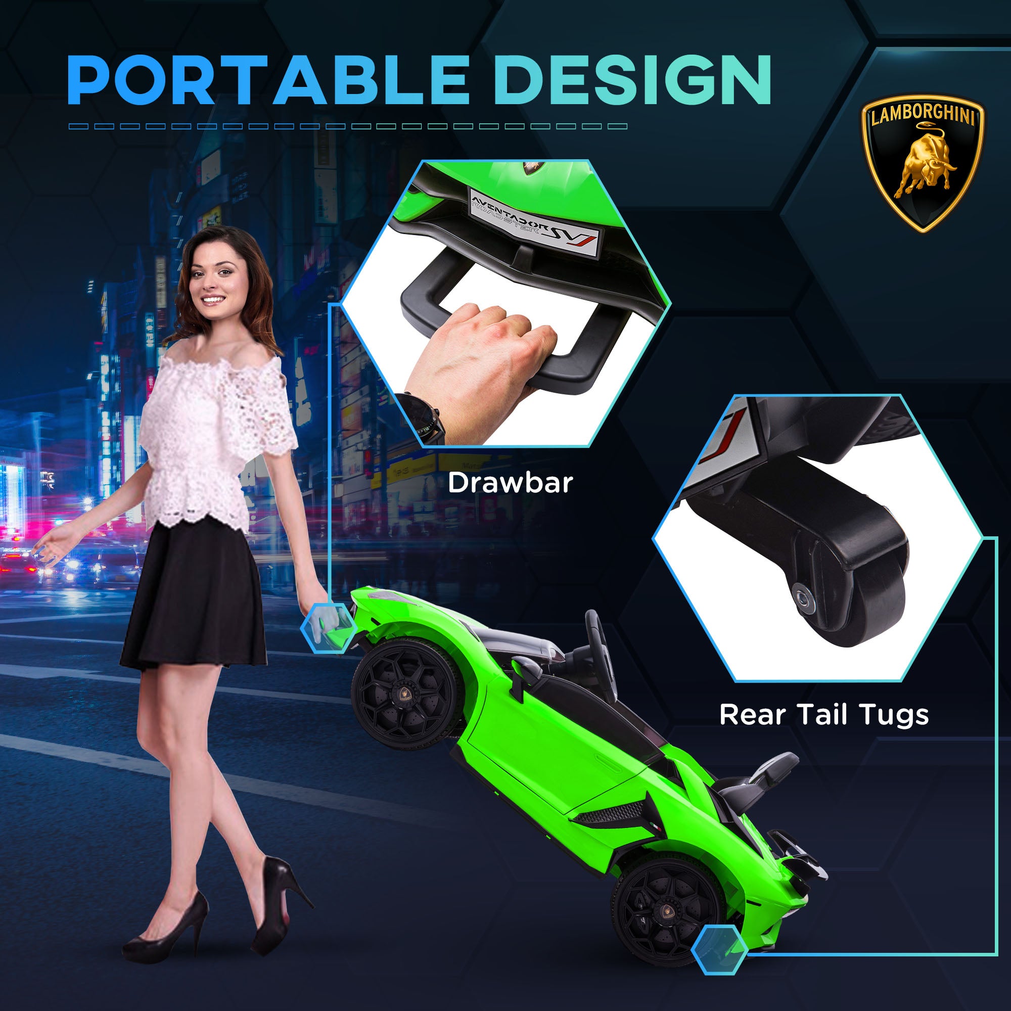 HOMCOM Lamborghini 12V Kids Ride-On Car