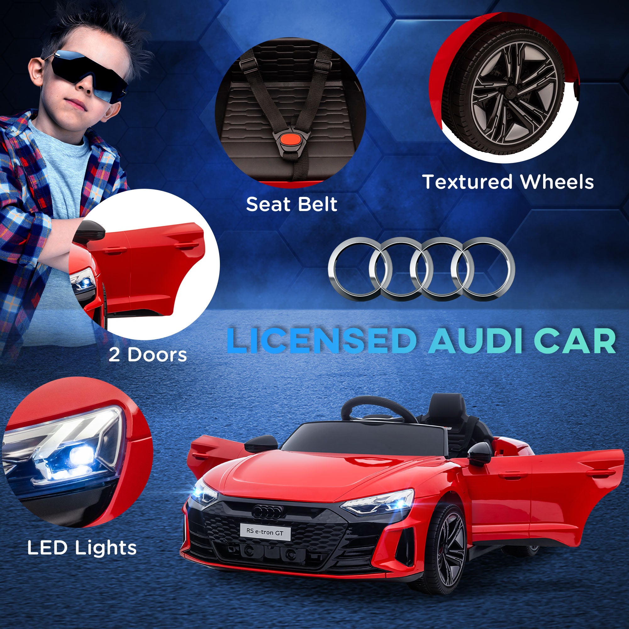 HOMCOM Audi 12V Kids Electric Ride-On Car