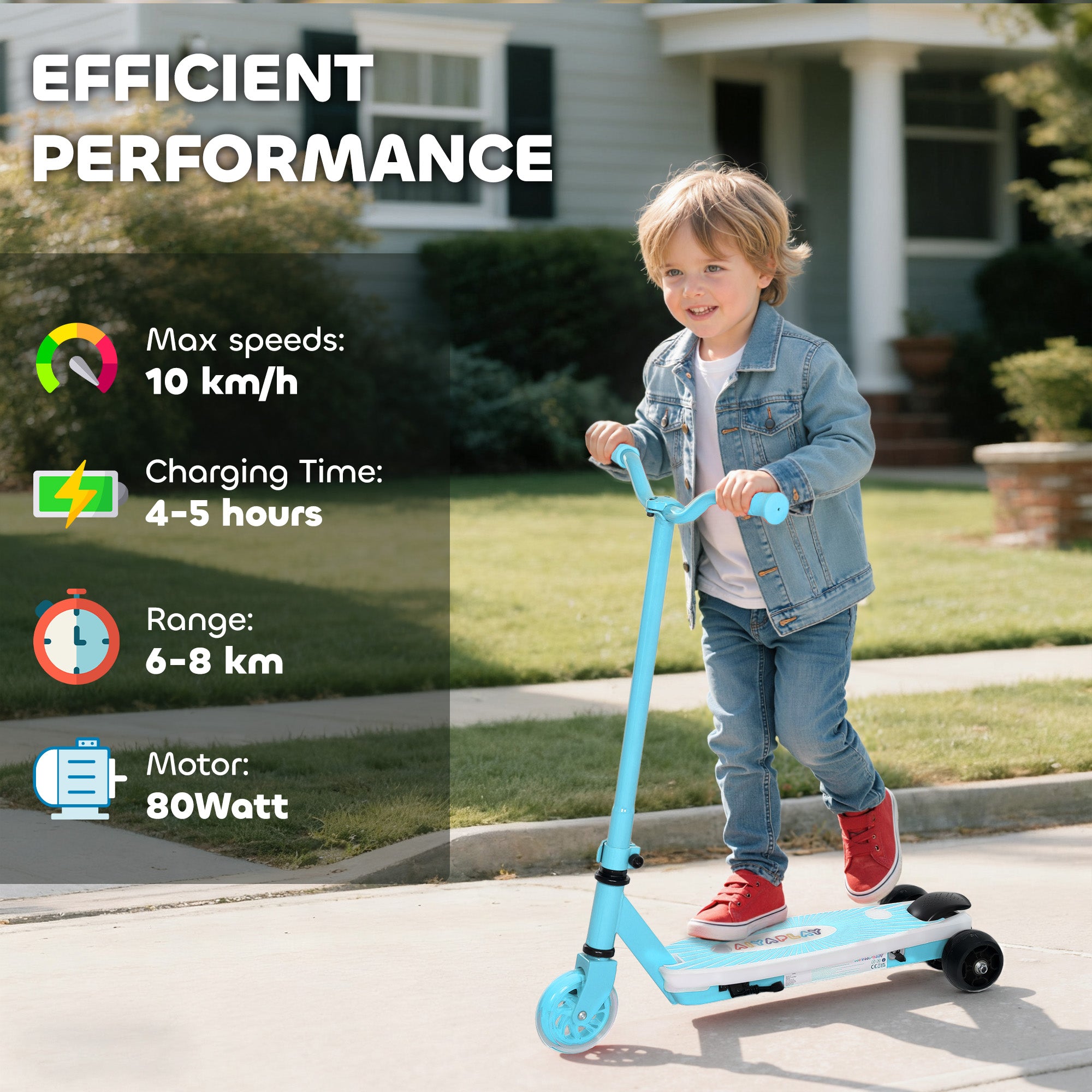 AIYAPLAY Kids Electric Scooter 4-7