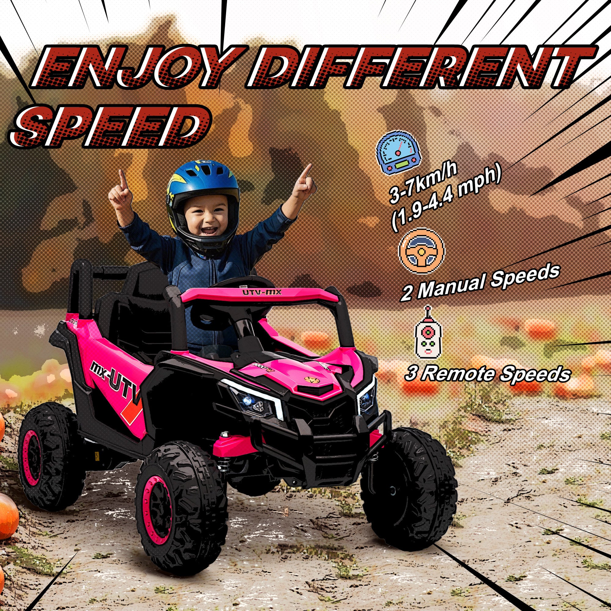 AIYAPLAY 12V Kids Electric Ride-On Car - Pink