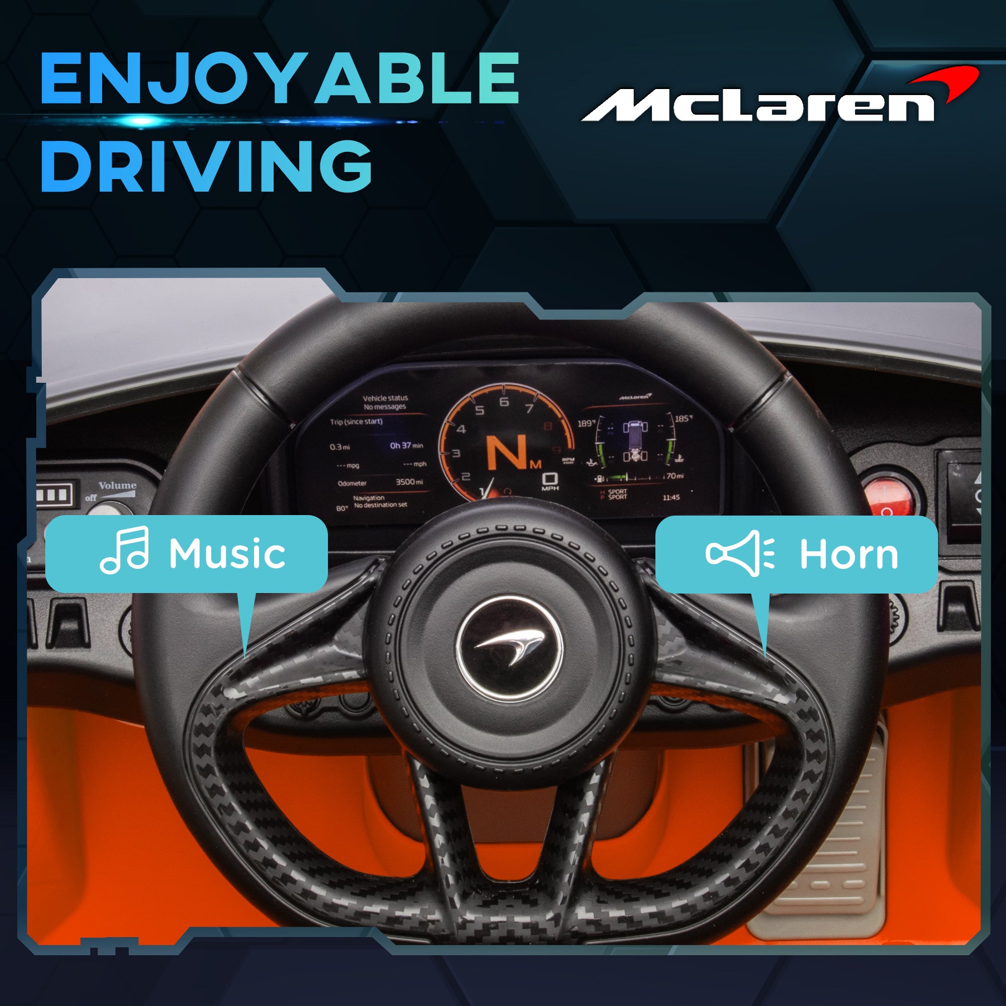 AIYAPLAY McLaren 765LT 12V Kids Ride-On Car
