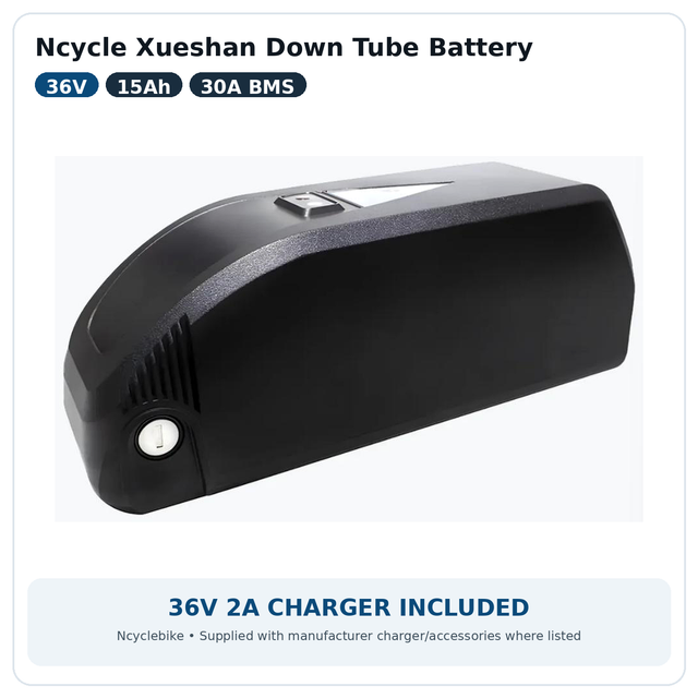 Ncycle Xueshan 36V 15Ah down tube eBike battery