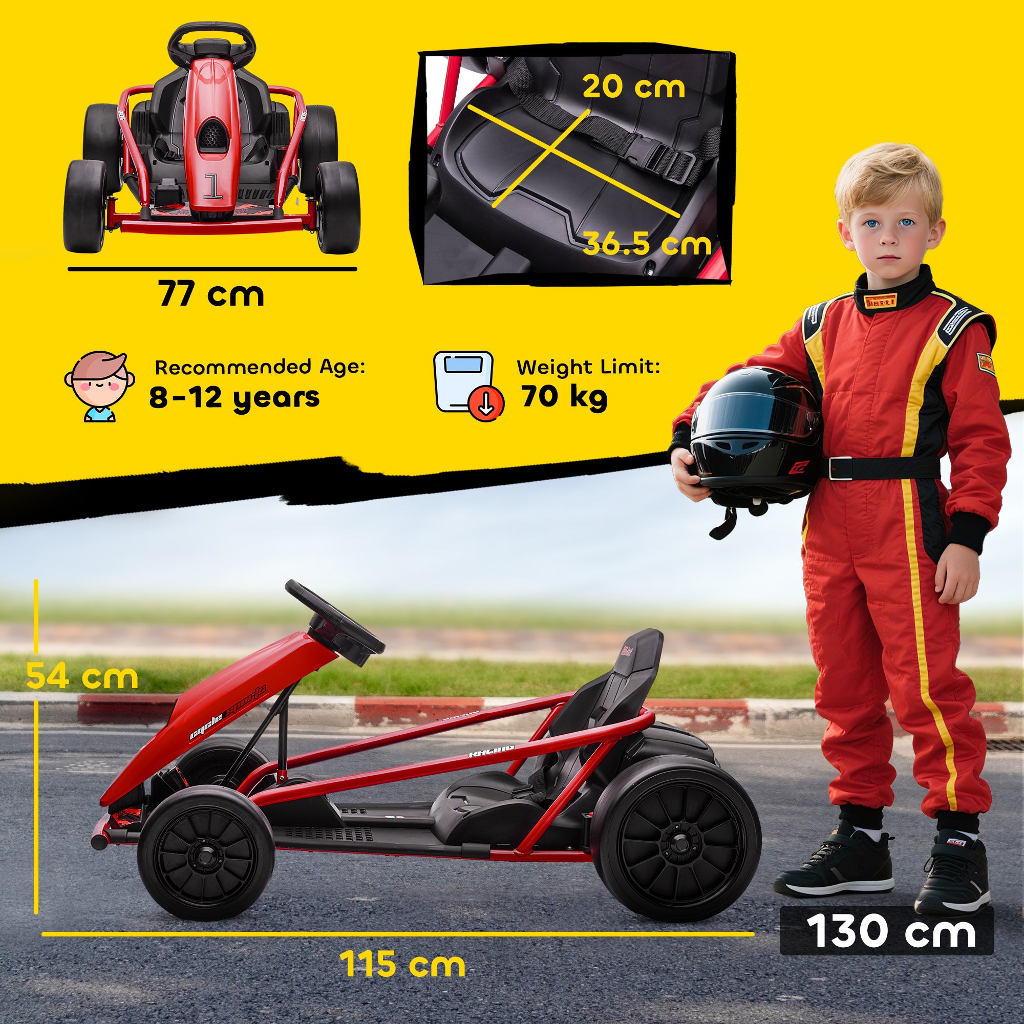 HOMCOM 24V Drift Kart 12
