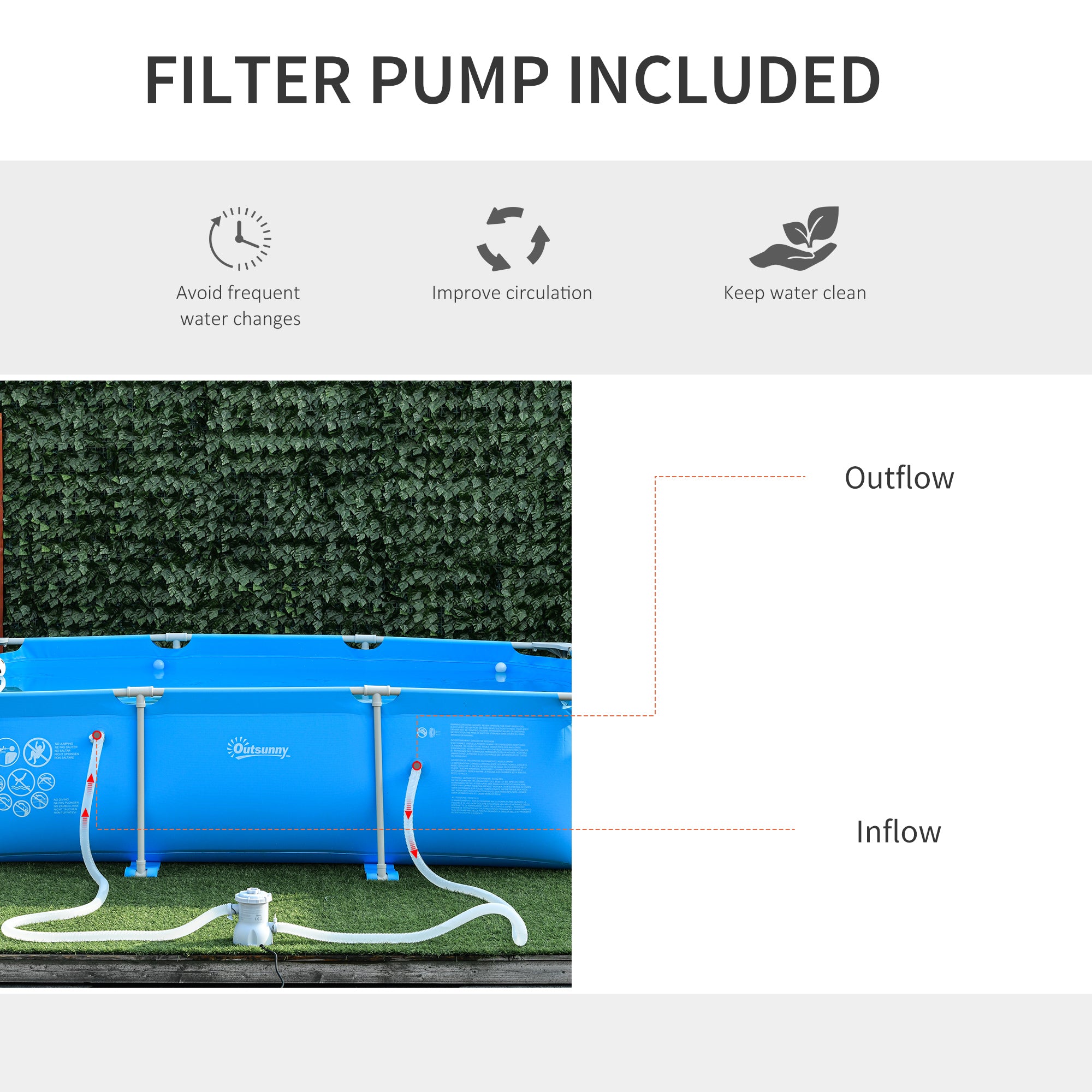 Outsunny Steel Frame Garden Pool 4