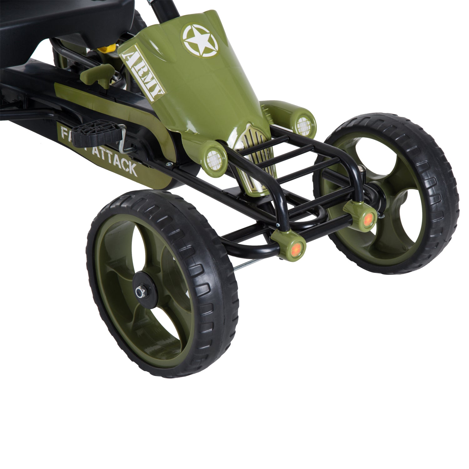 HOMCOM Kids Go Kart Racer Adjustable Seat Green