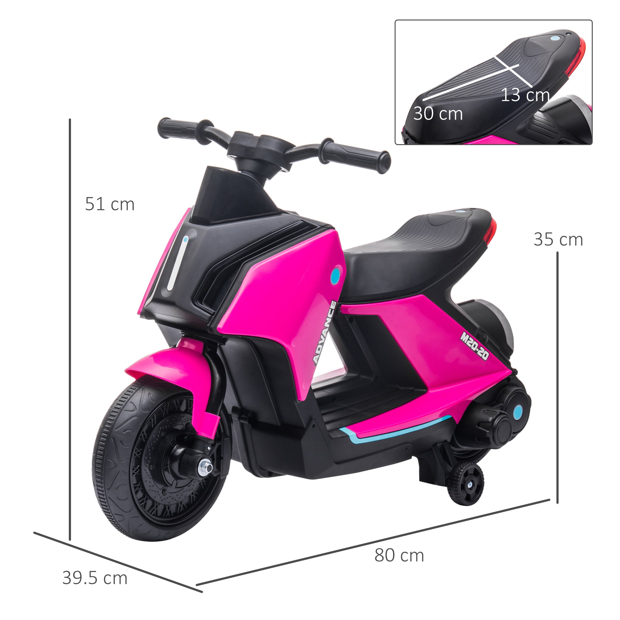 HOMCOM 6V Kids Electric Motorbike - Pink