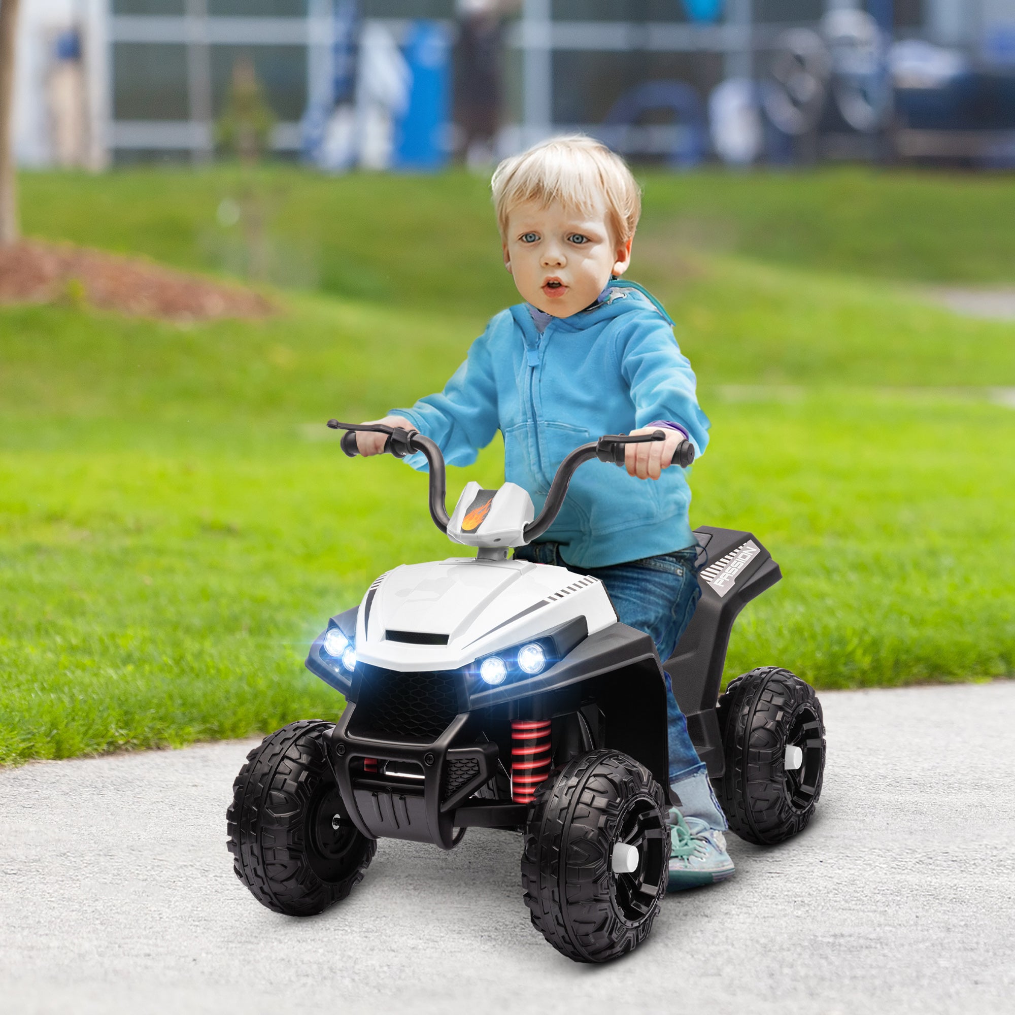 AIYAPLAY 12V Kids Electric Quad Bike - White