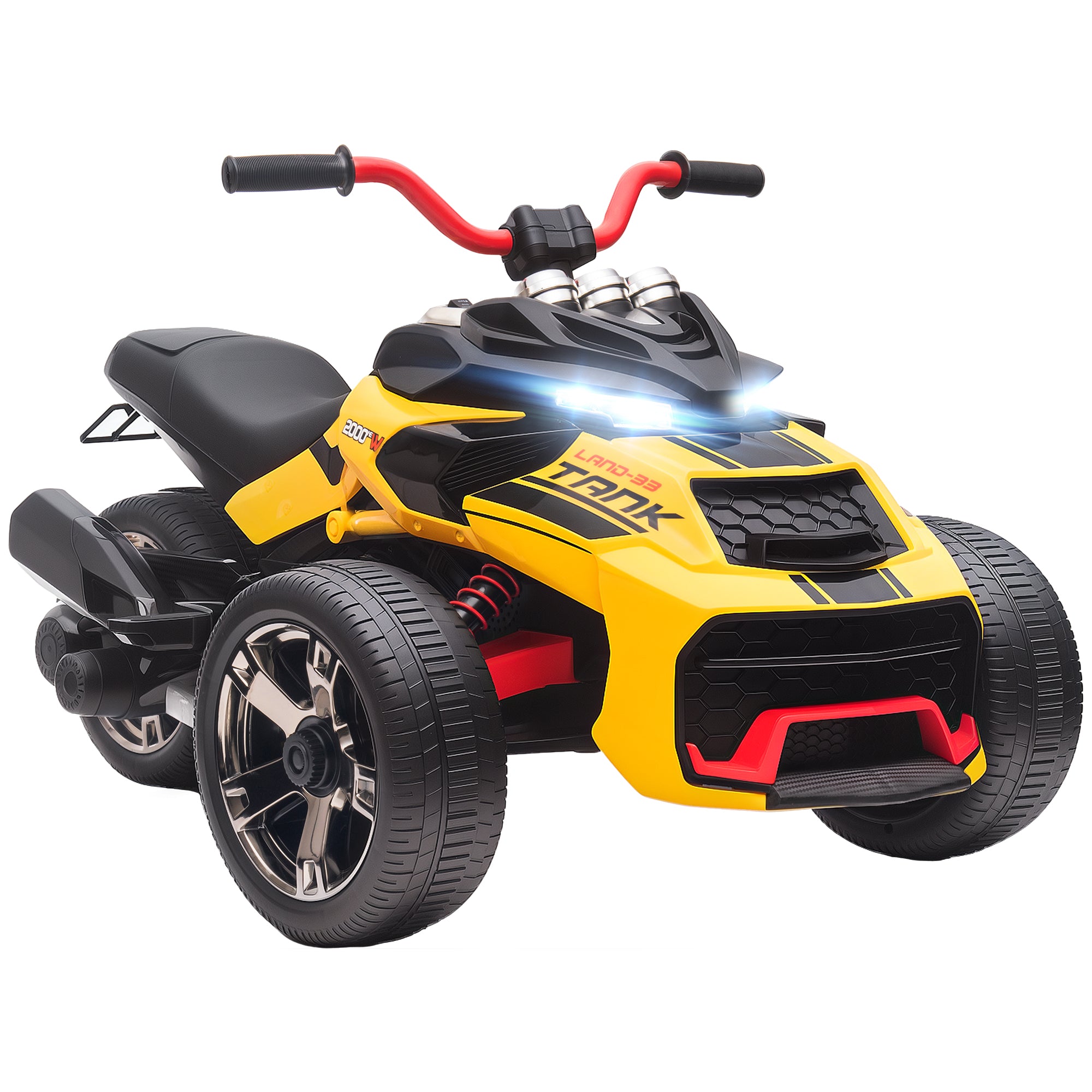 AIYAPLAY 12V Three-Wheel Kids Electric Car - Black