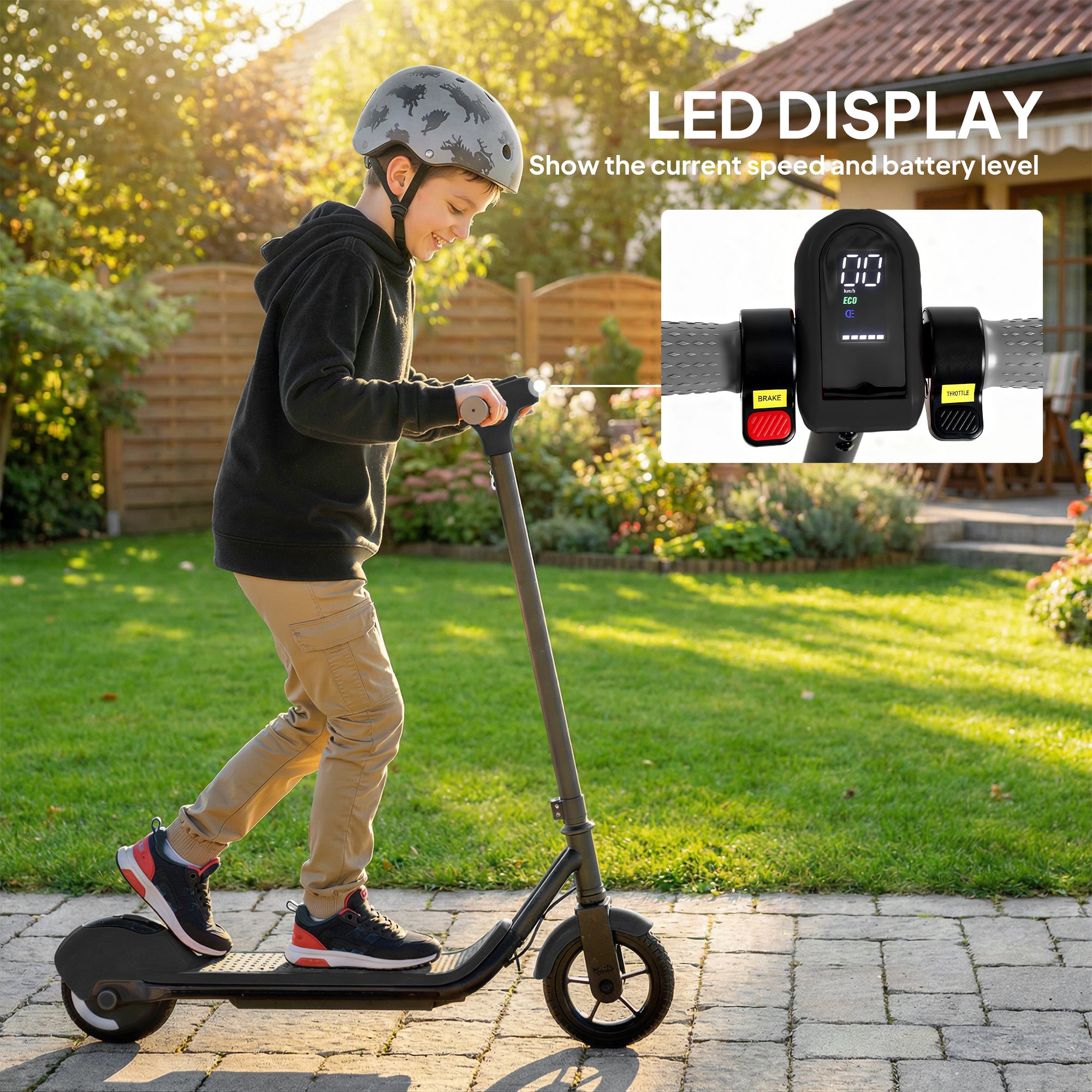 SPORTNOW Kids Electric Scooter with LED Display