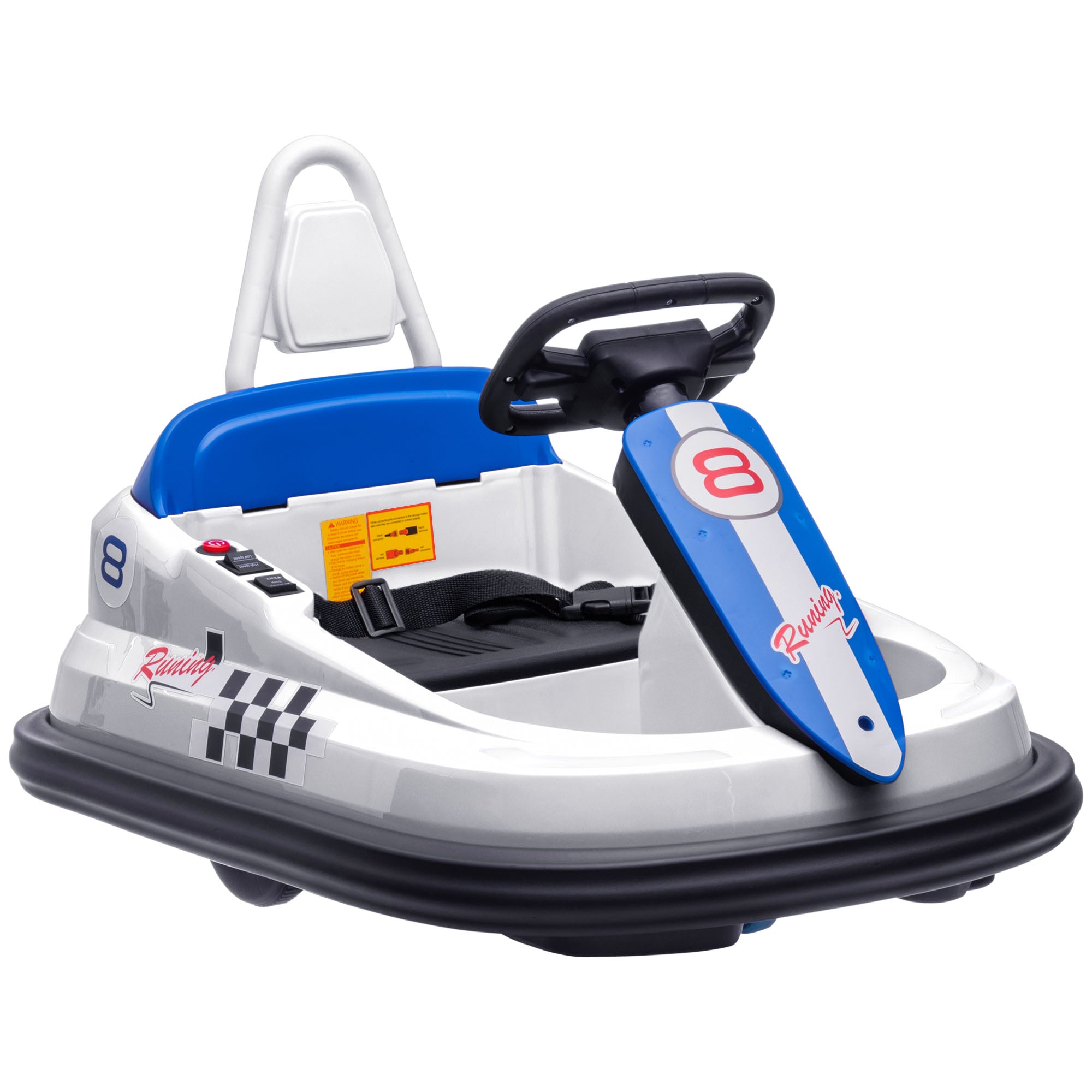 HOMCOM 6V Kids Bumper Car with Music & Lights - White