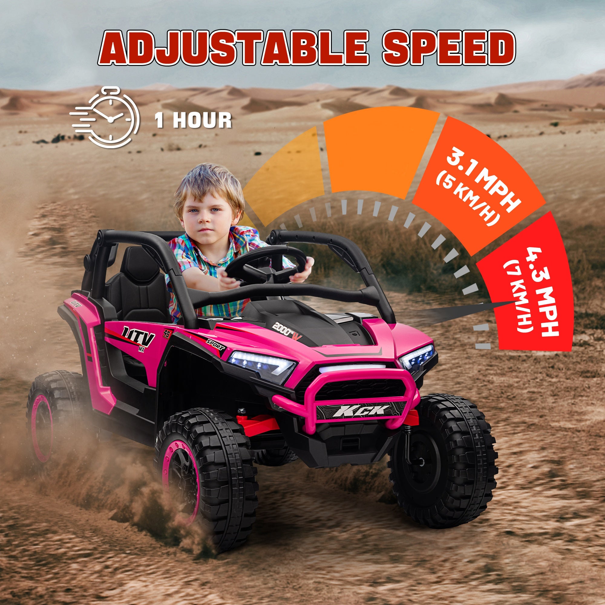 AIYAPLAY 24V Two-Seater Kids Ride-On Truck